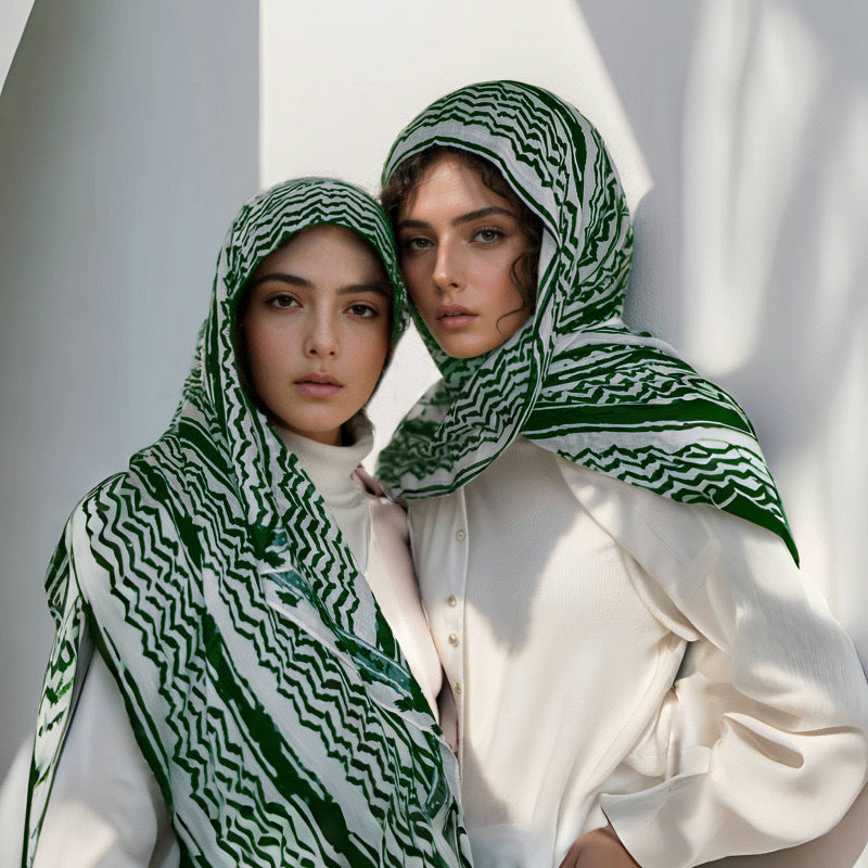 Satin Polyester Printed Striped Scarf