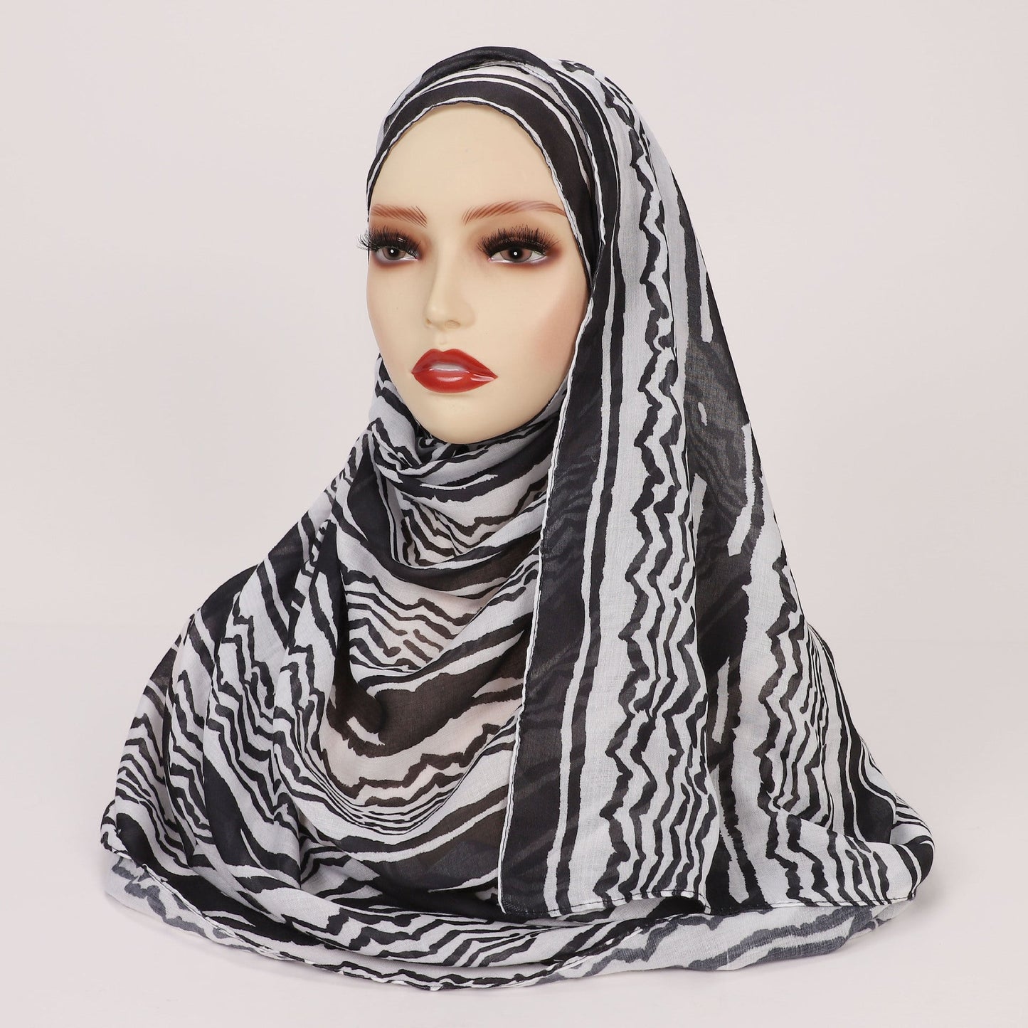 Satin Polyester Printed Striped Scarf