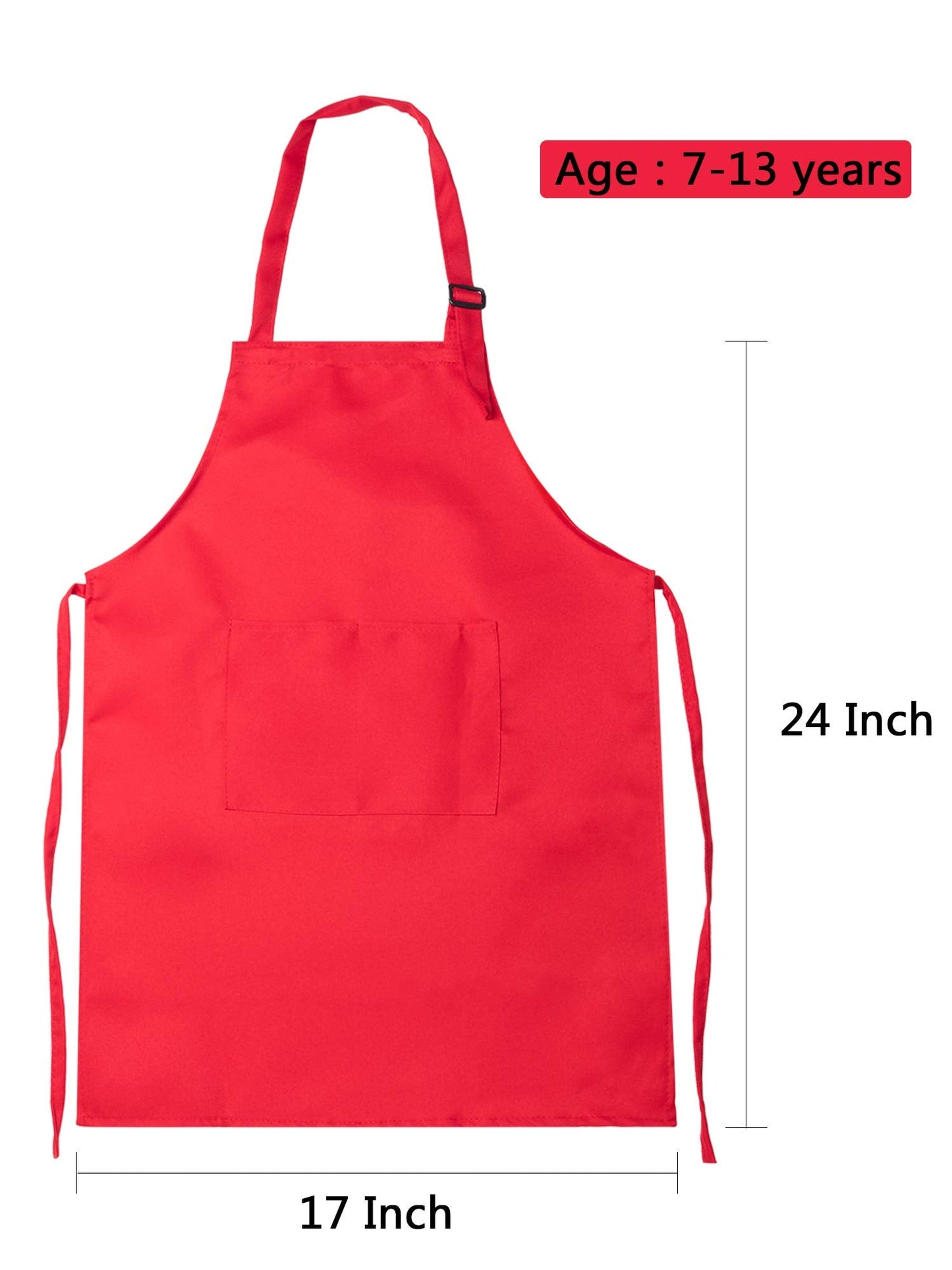 SATINIOR 12 Pcs Kids Aprons – Adjustable Chef Aprons for Ages 2-13 with Pocket (Multi-Color)