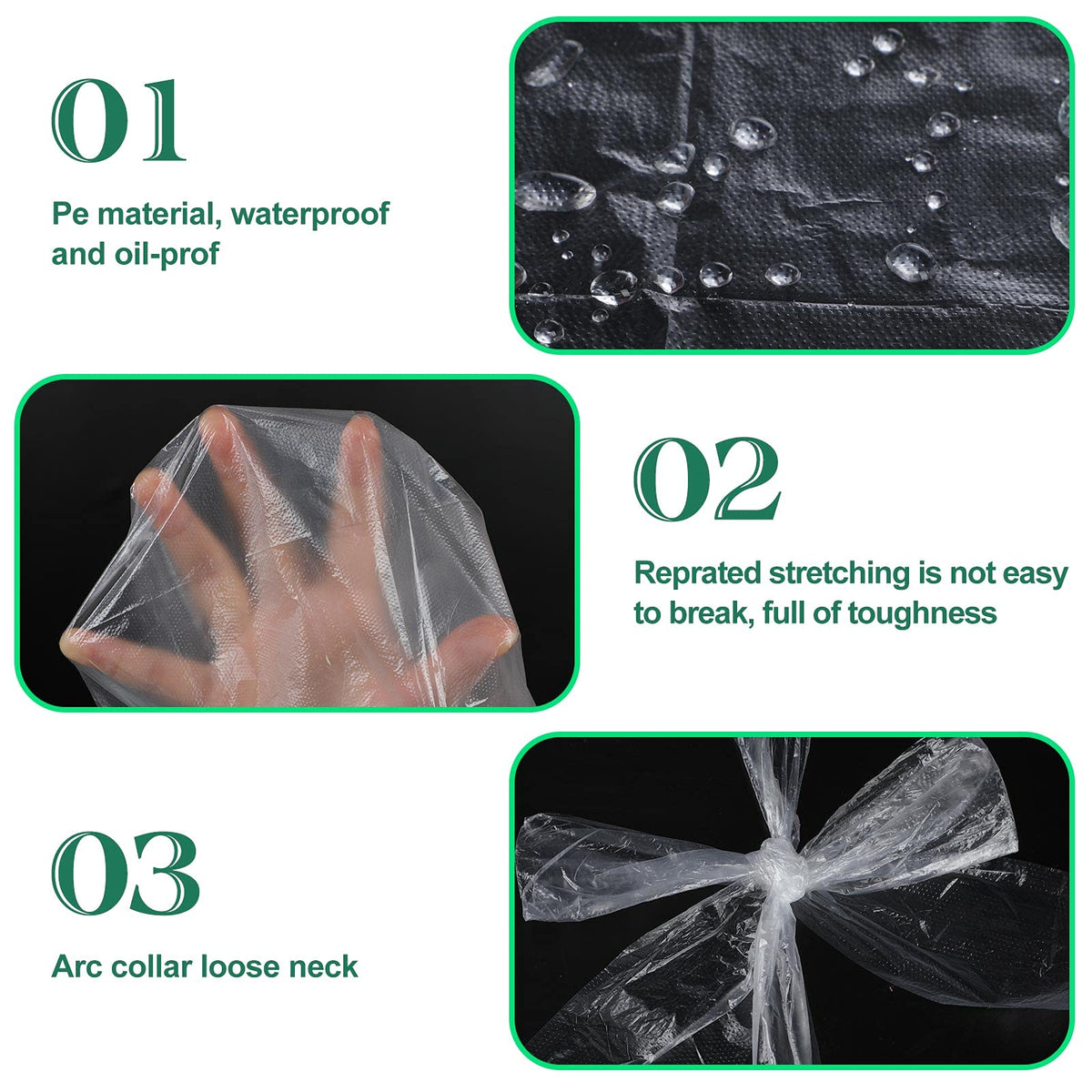 SATINIOR 25-Piece Disposable Kids Aprons – Waterproof Clear Poly Aprons for Painting, Cooking & Crafts