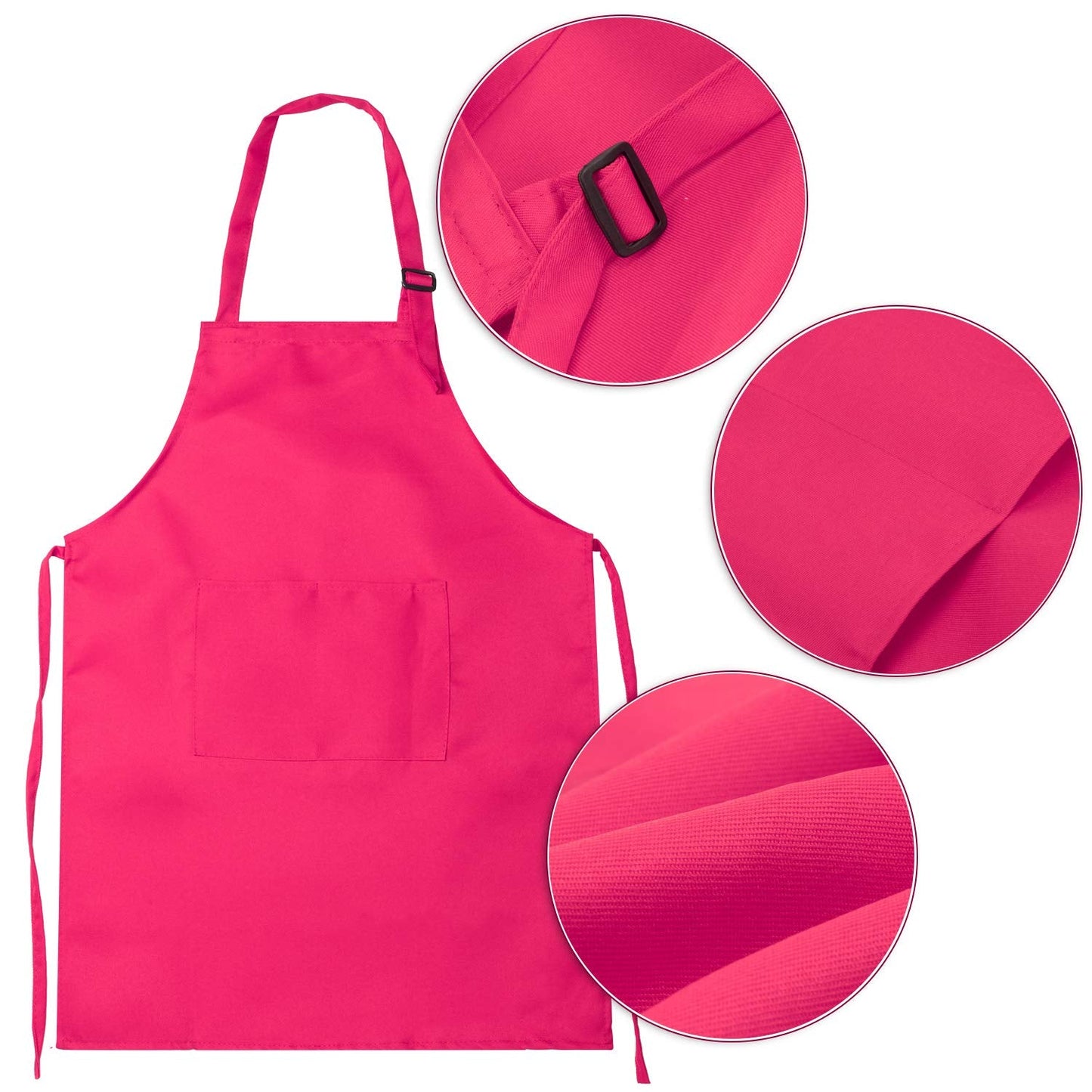 SATINIOR 12 Pcs Kids Aprons – Adjustable Chef Aprons for Ages 2-13 with Pocket (Multi-Color)