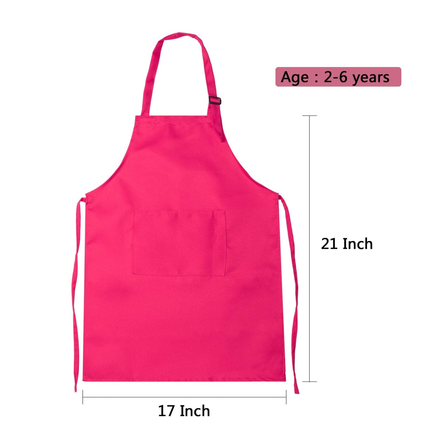 SATINIOR 12-Piece Kids Apron Set | Adjustable, Front Pocket, Multi-Color (Ages 2-13)