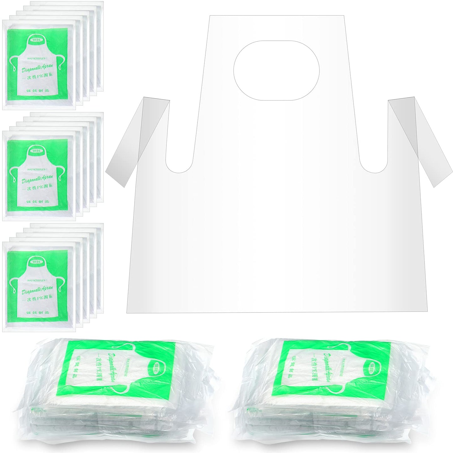 SATINIOR 25-Piece Disposable Kids Aprons – Waterproof Clear Poly Aprons for Painting, Cooking & Crafts