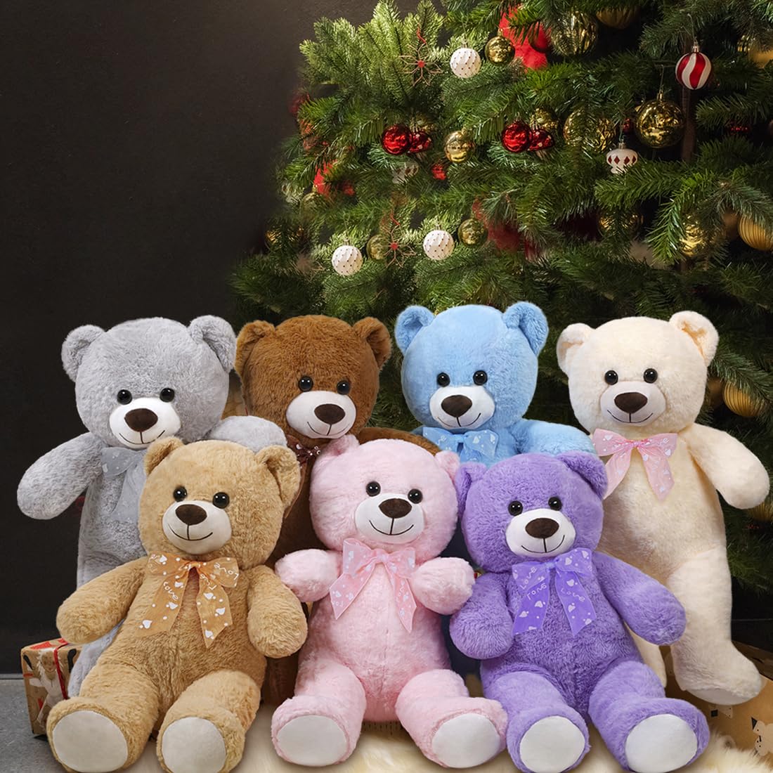 Sausudols 16" Teddy Bear Plush – Dark Brown | Cozy Gift for Valentine, Christmas, or Birthday