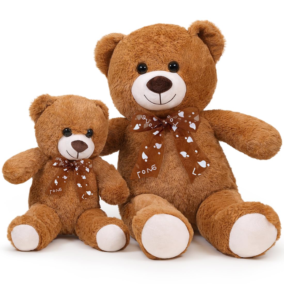 Sausudols 16" Teddy Bear Plush – Dark Brown | Cozy Gift for Valentine, Christmas, or Birthday