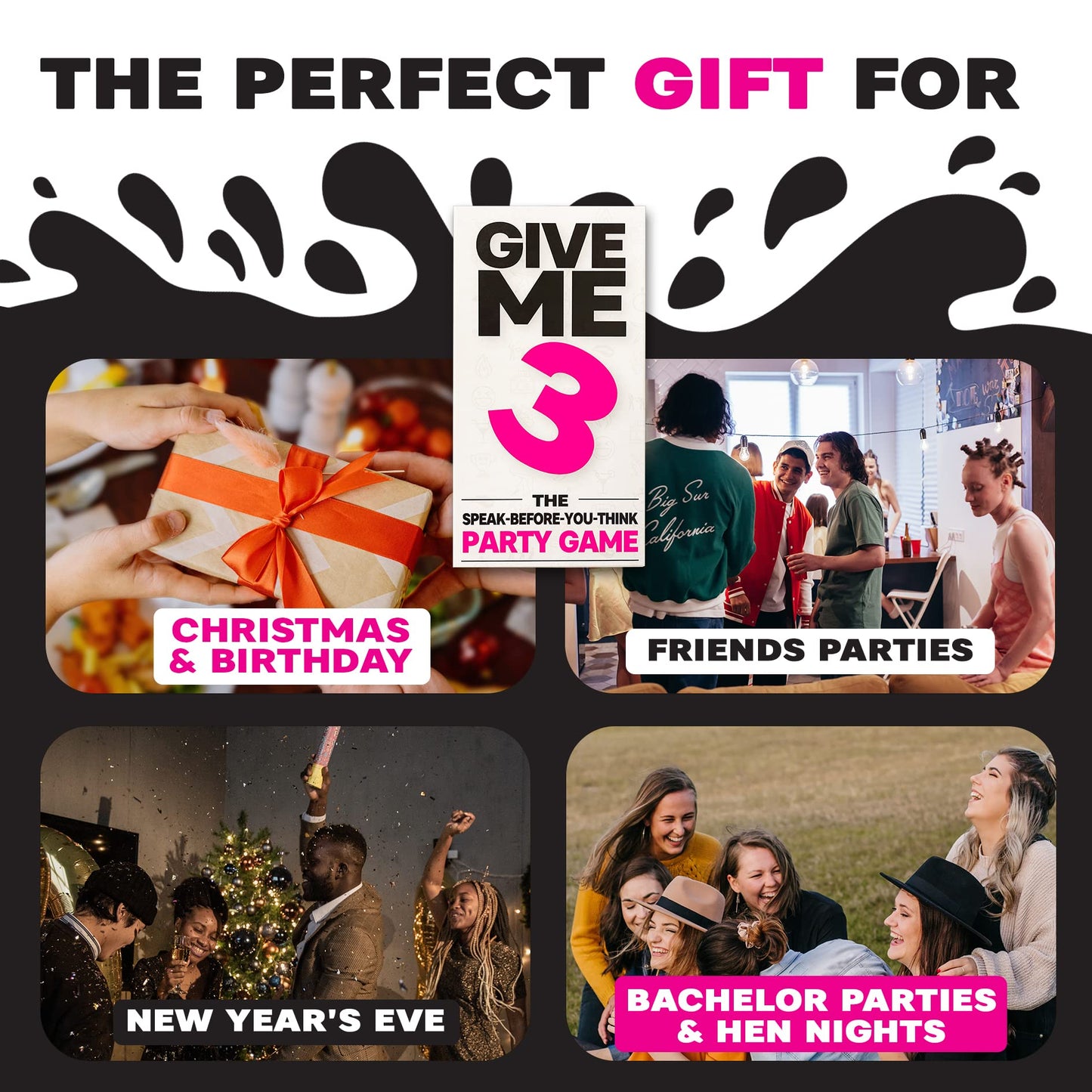 SAVANA GIVE ME 3 - Fast-Paced 10-Second Rule Adult Card Game | 2-12 Players | Party Night Fun