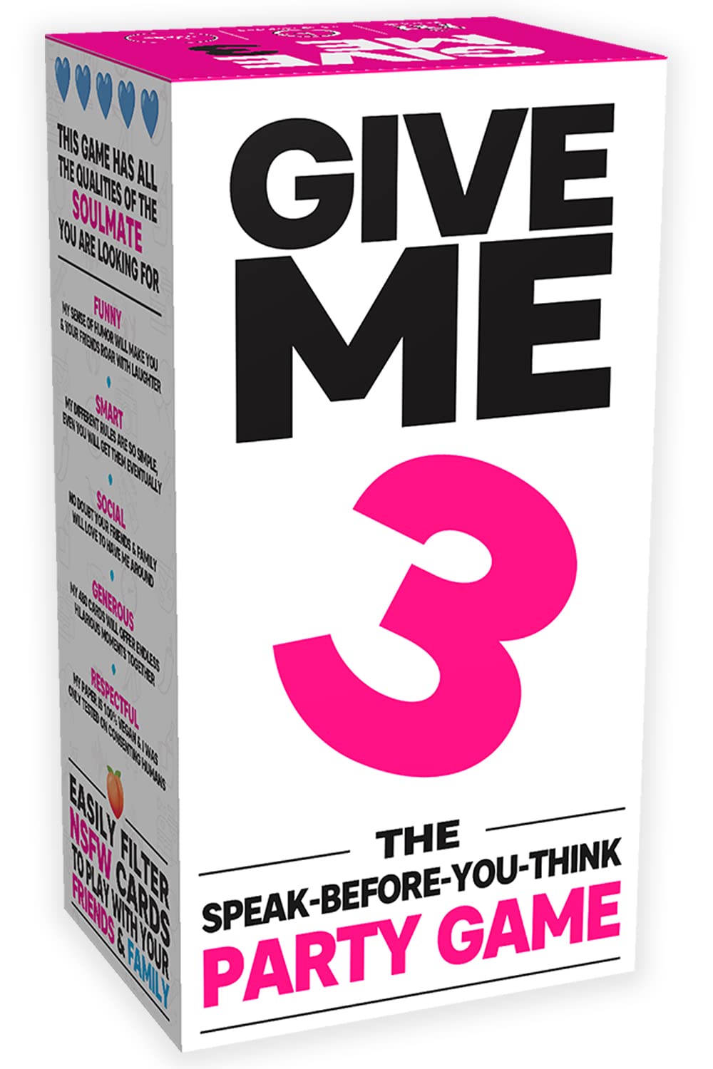 SAVANA GIVE ME 3 - Fast-Paced 10-Second Rule Adult Card Game | 2-12 Players | Party Night Fun