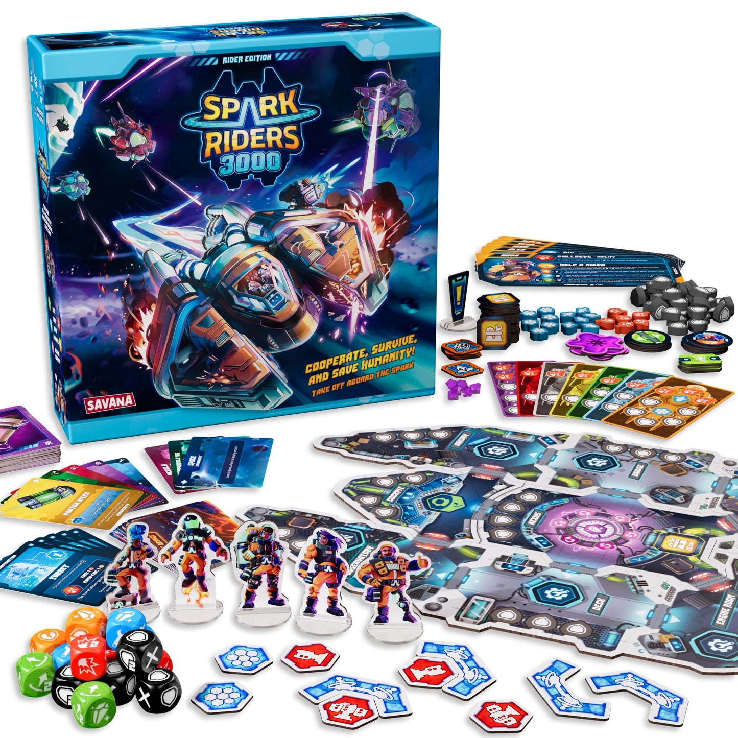 SAVANA Spark Riders 3000 Rider Edition – Sci-Fi Survival Board Game for 1–4 Players
