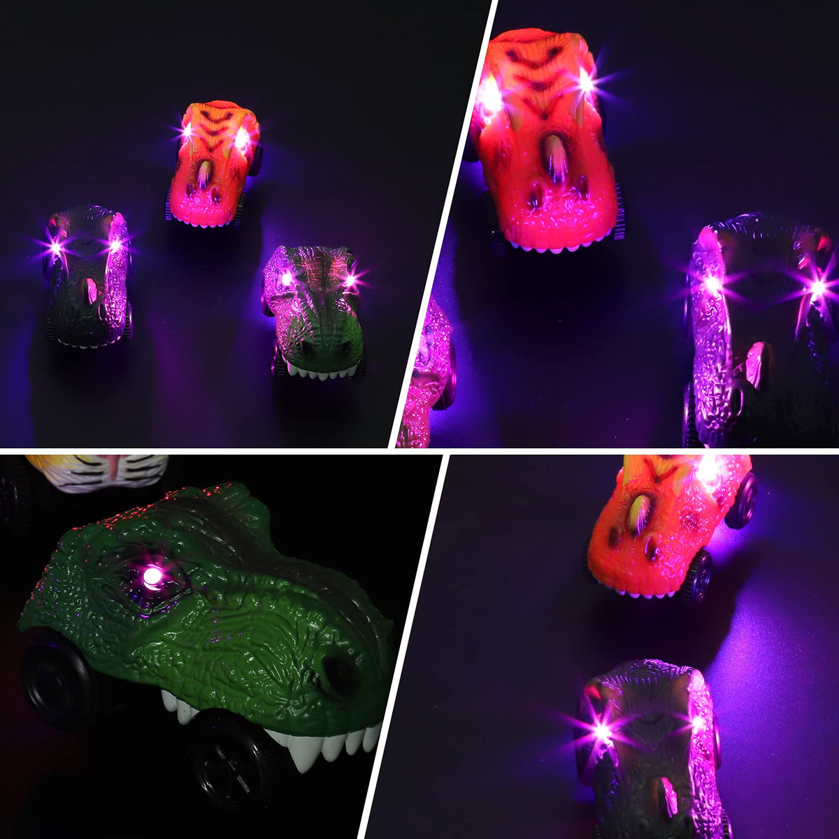 Save Unicorn Tracks Cars 3-Pack LED Light Up Racing Cars for Most Tracks