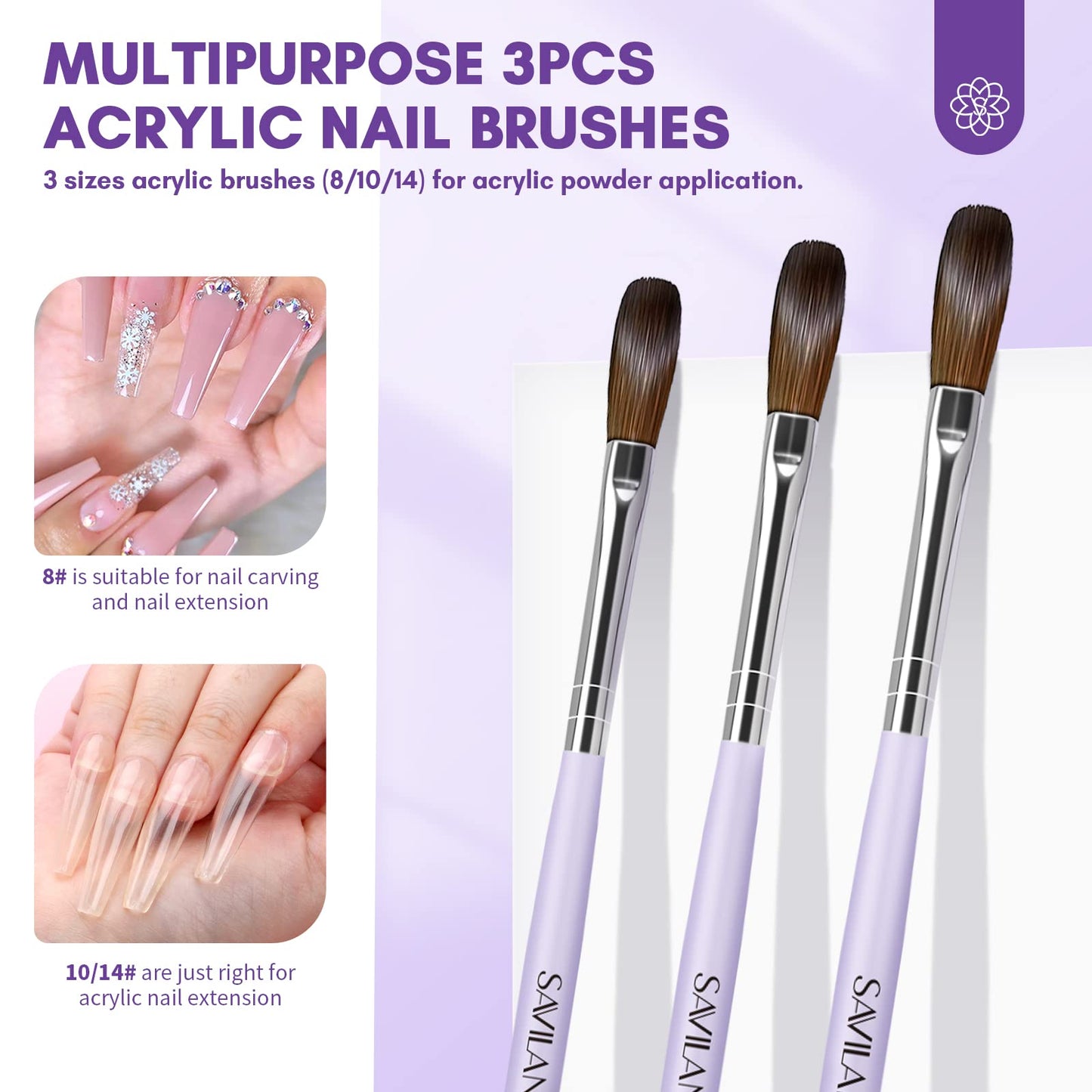 SAVILAND Acrylic Nail Kit with Drill Included – Clear, White & Pink Colors for DIY Nail Extensions
