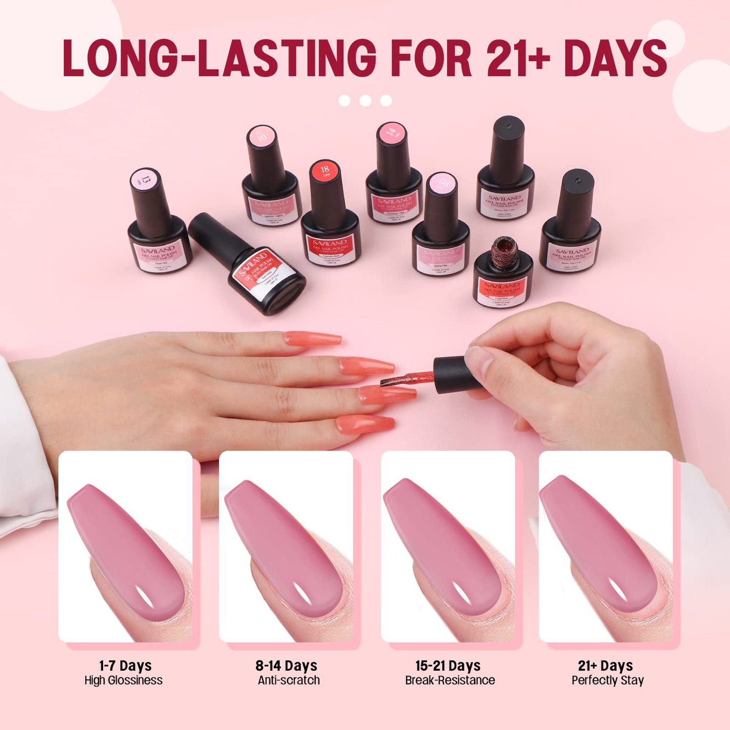 SAVILAND Jelly Gel Nail Polish Set – 30 Colors, 180 Finishes (Sheer, Matte, Glossy)