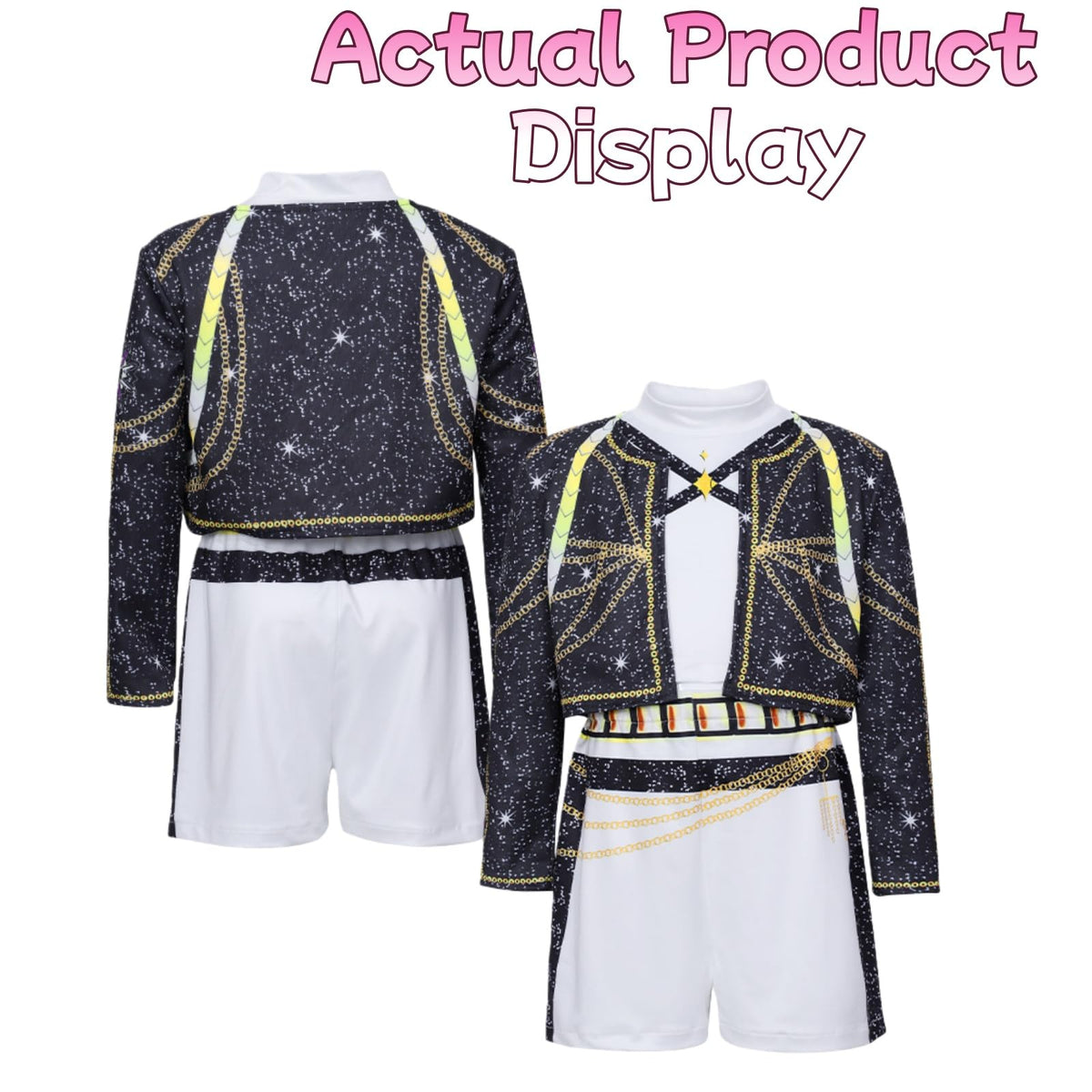 SAVITO Pop Idol Cosplay Costume – Black B, Ages 3-12, 140 cm (7–8 Years)