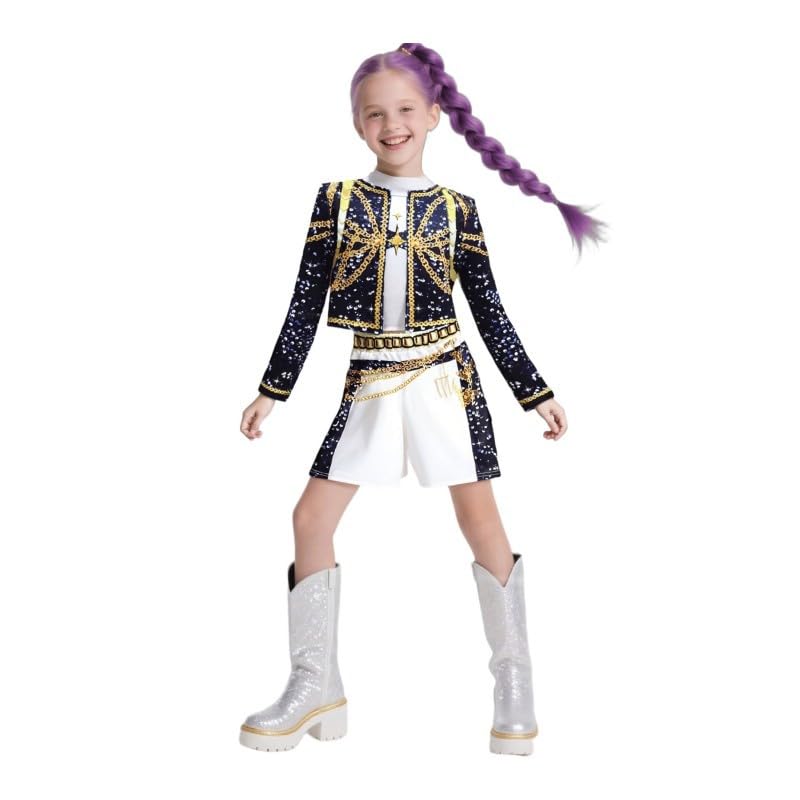 SAVITO Pop Idol Kids Cosplay Costume for Ages 3–12 | Black B, 120cm