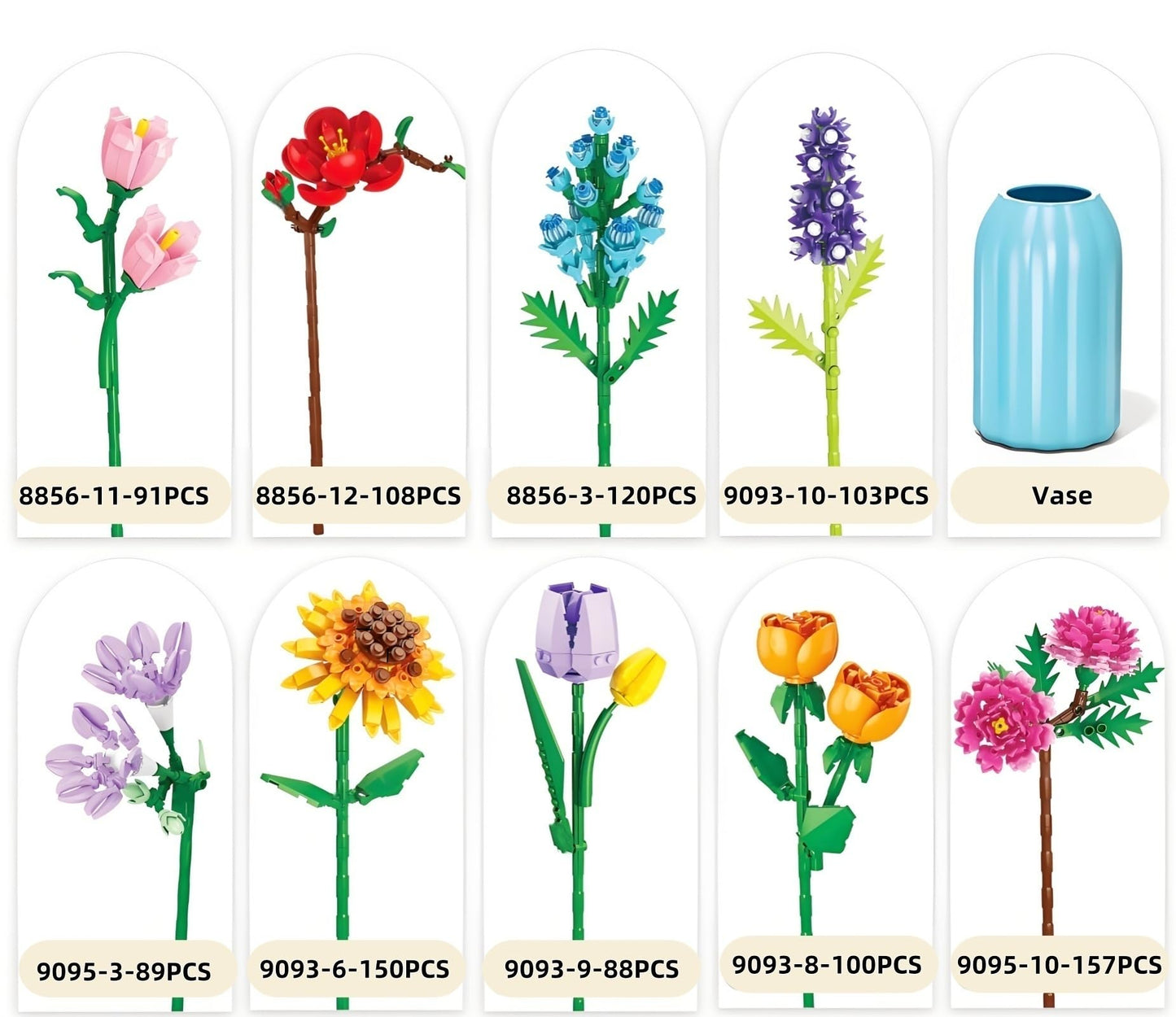 Sawaruita Flowers Bouquet Building Block Sets – Wildflower Botanical Collection