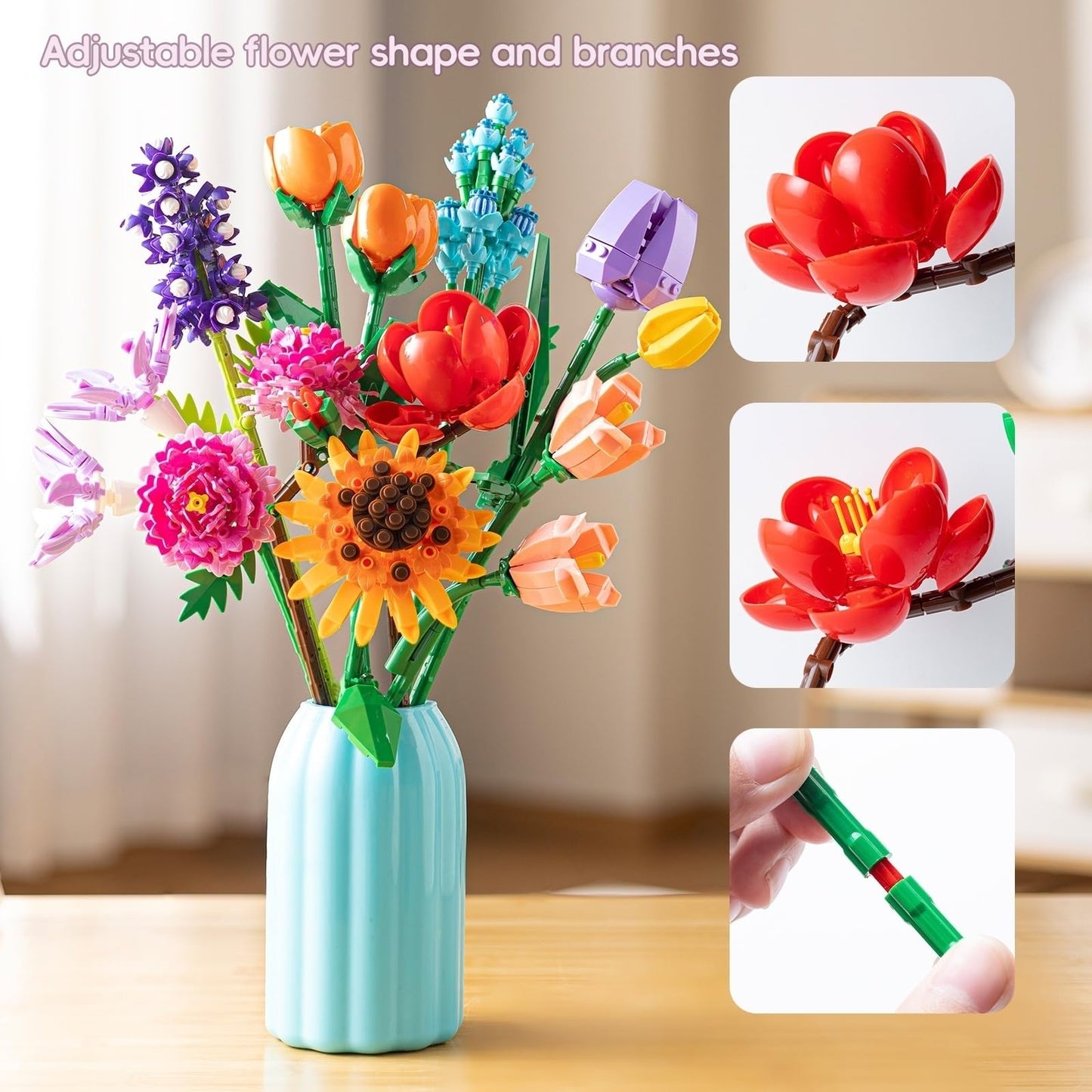 Sawaruita Flowers Bouquet Building Block Sets – Wildflower Botanical Collection