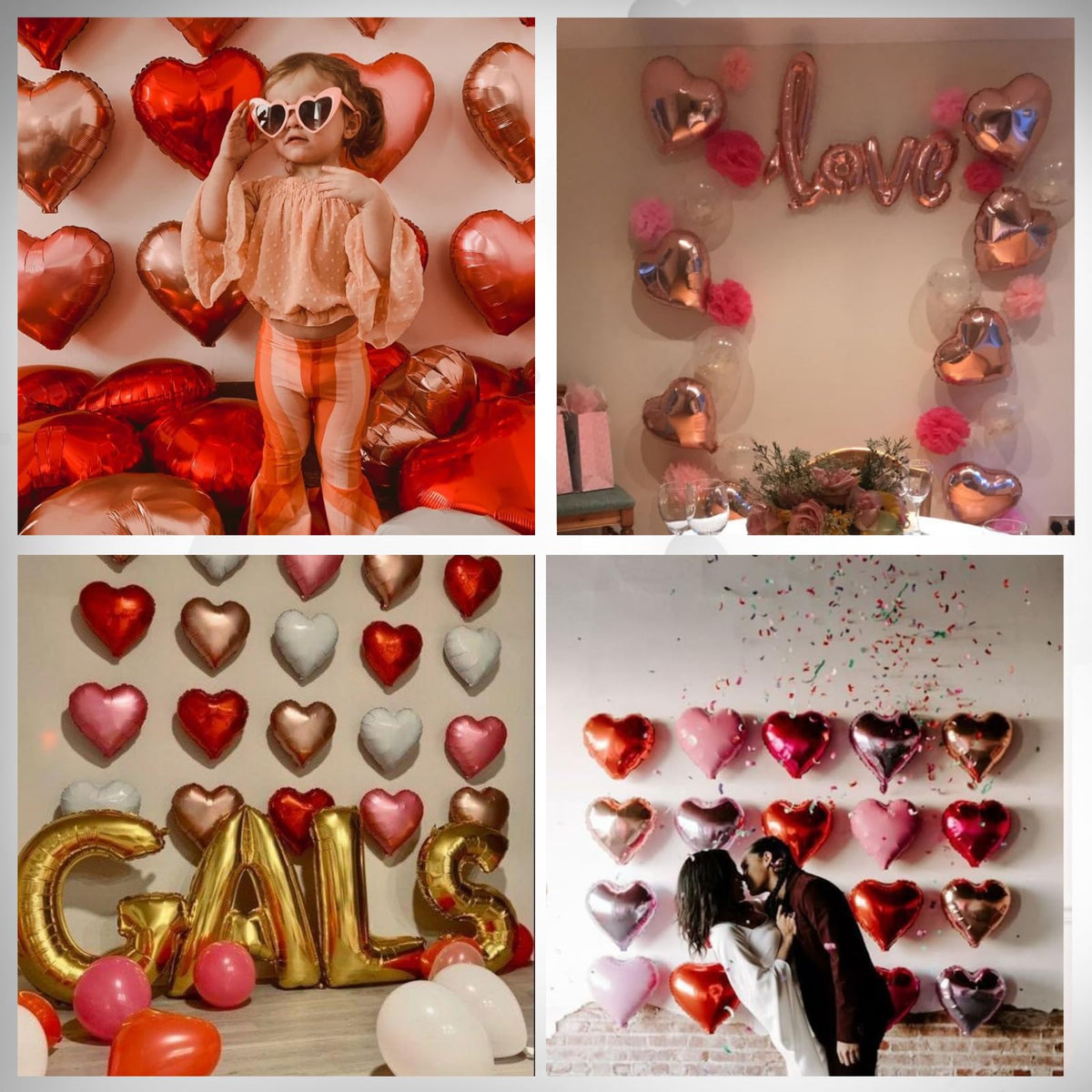 Saxuxu Rose Gold Heart Balloons – 20-Piece Foil Heart Set for Weddings & Valentines Day