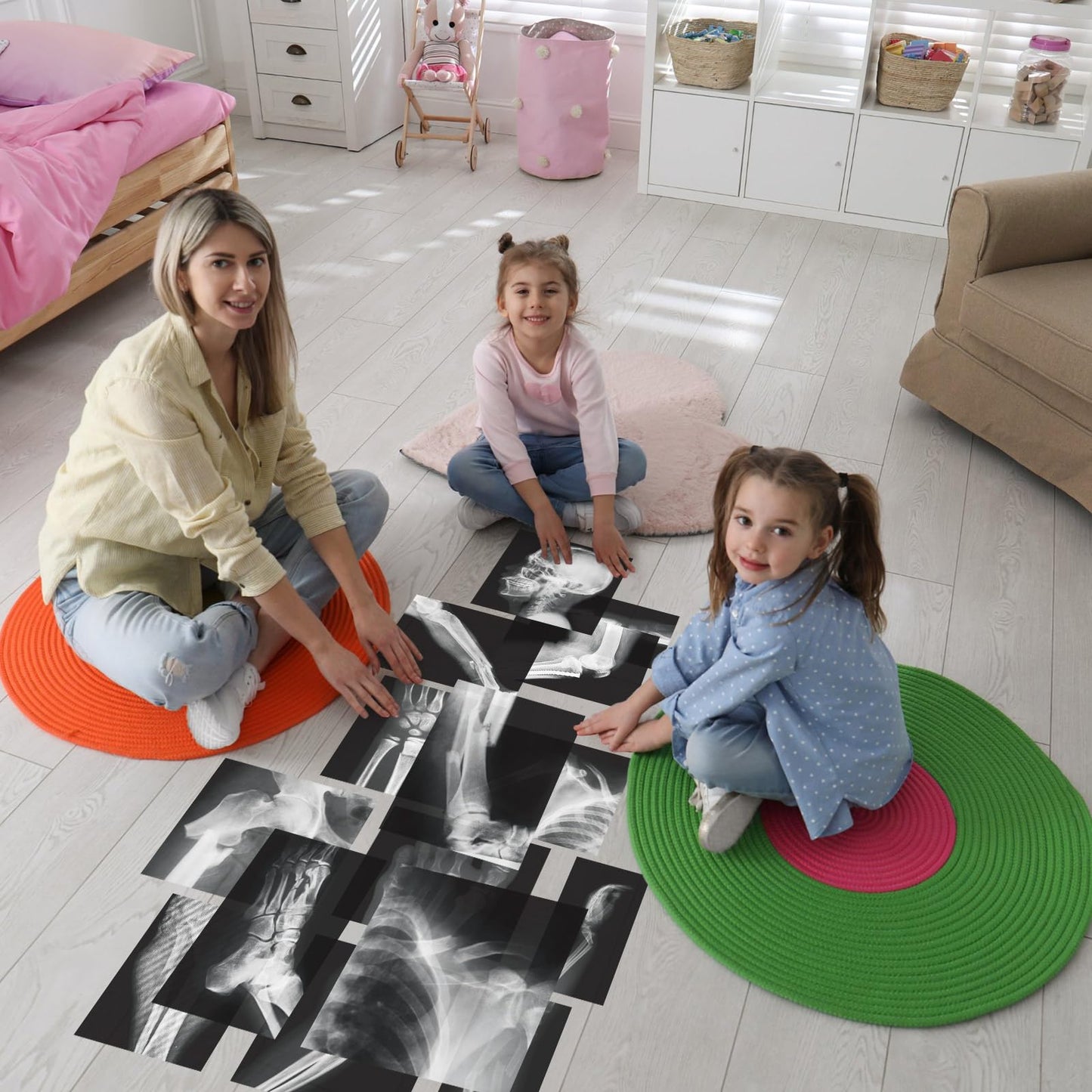 Sayglossy 15 Pcs Broken Bones X-Ray Set for Kids — Realistic PVC Skeleton X-Rays