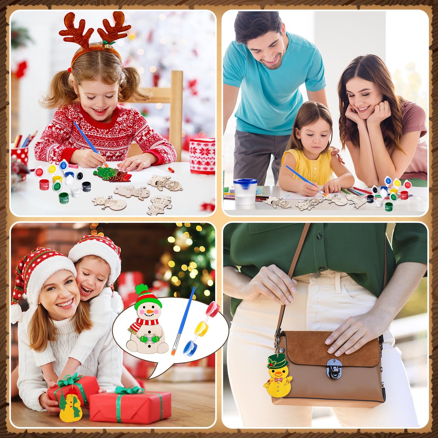 Saypacck 24 Pcs Winter Snowman Craft Kit – DIY Ornaments & Painting Set