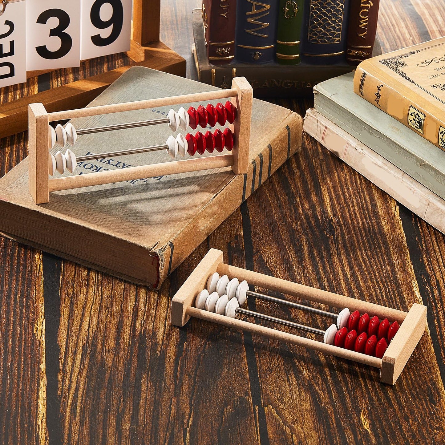 Saysurey 12 Pcs Mini 20-Bead Wooden Rekenrek Abacus | Kids Math Counters & Learning Toy