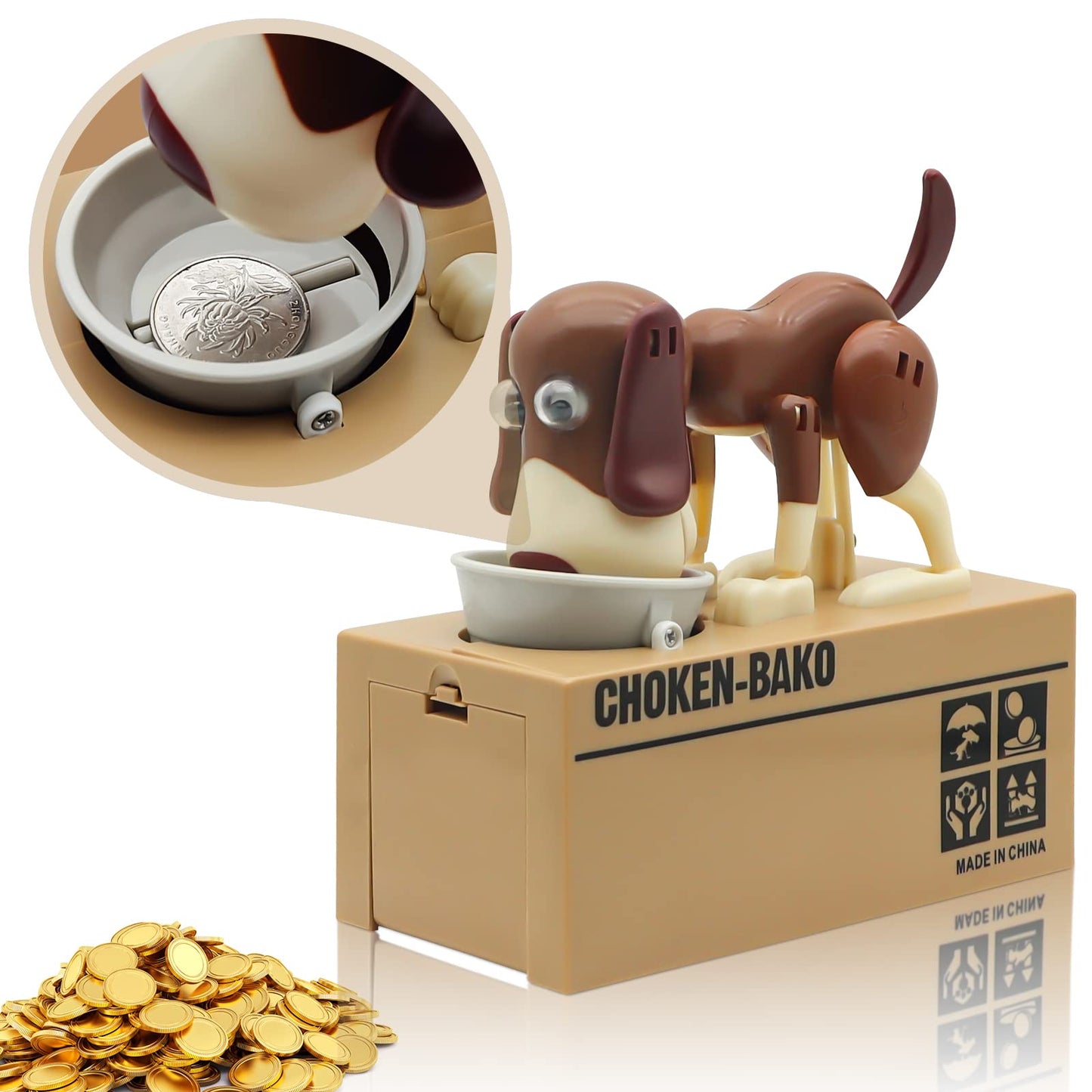 SAYTAY Hungry Puppy Coin Bank – Cute Dog Piggy Bank for Kids