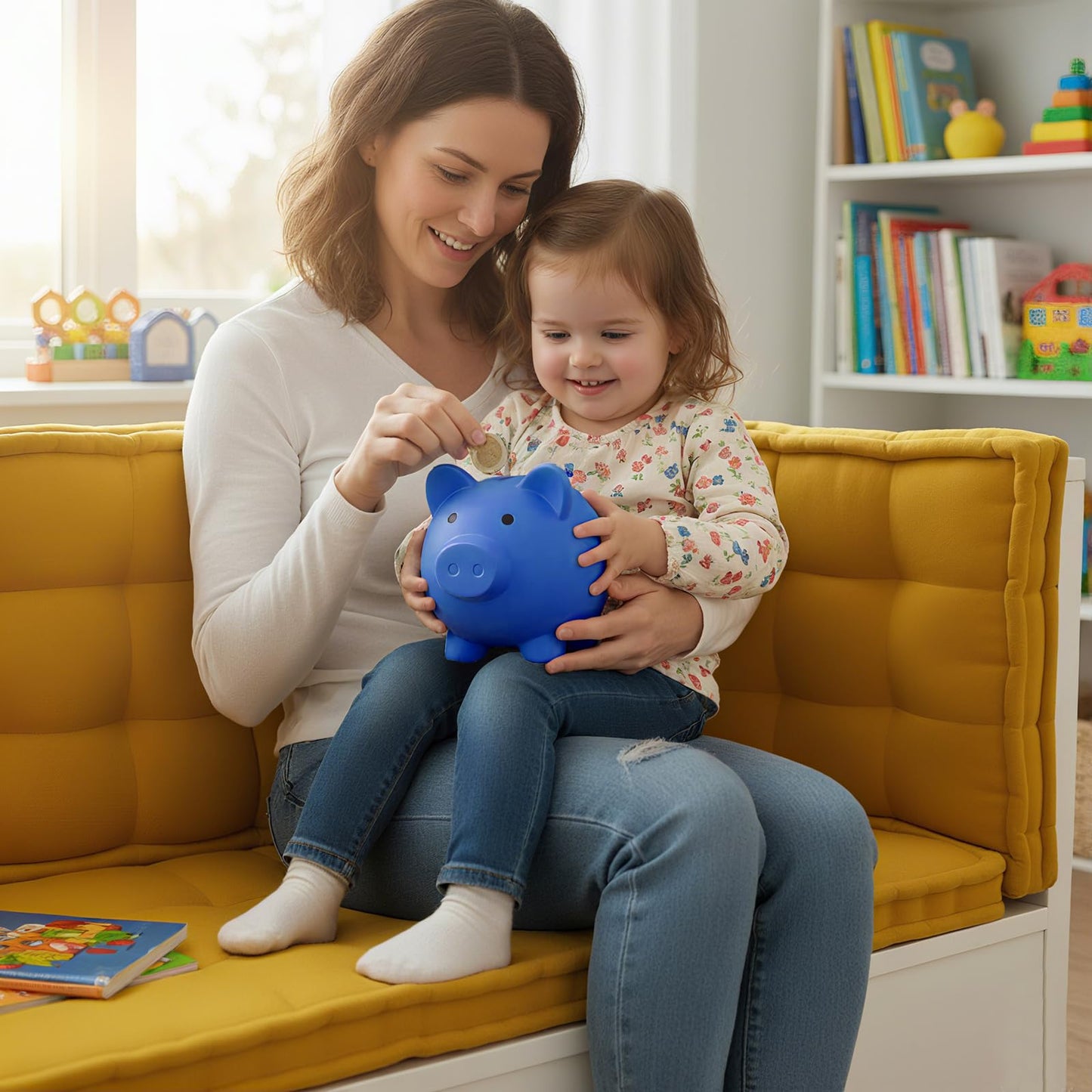 Sbrvaniy Piggy Bank – Unbreakable Plastic Money Bank for Kids (S/M/L)
