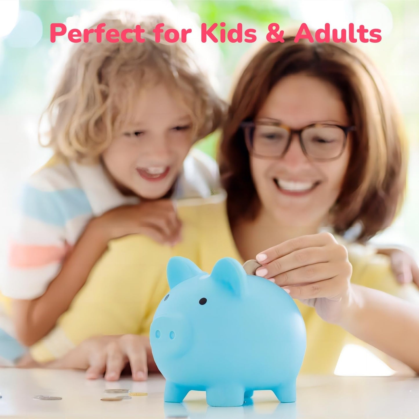 Sbrvaniy Piggy Bank – Unbreakable Plastic Coin Bank for Kids (S/M/L)