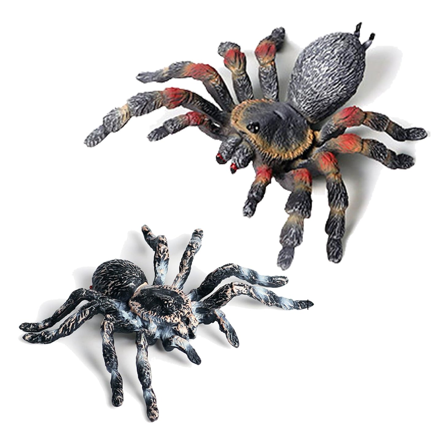 SCAHOW Realistic Fake Spiders 2pc Set Giant Whiteknee Tarantula – Prank Props & Educational Toys