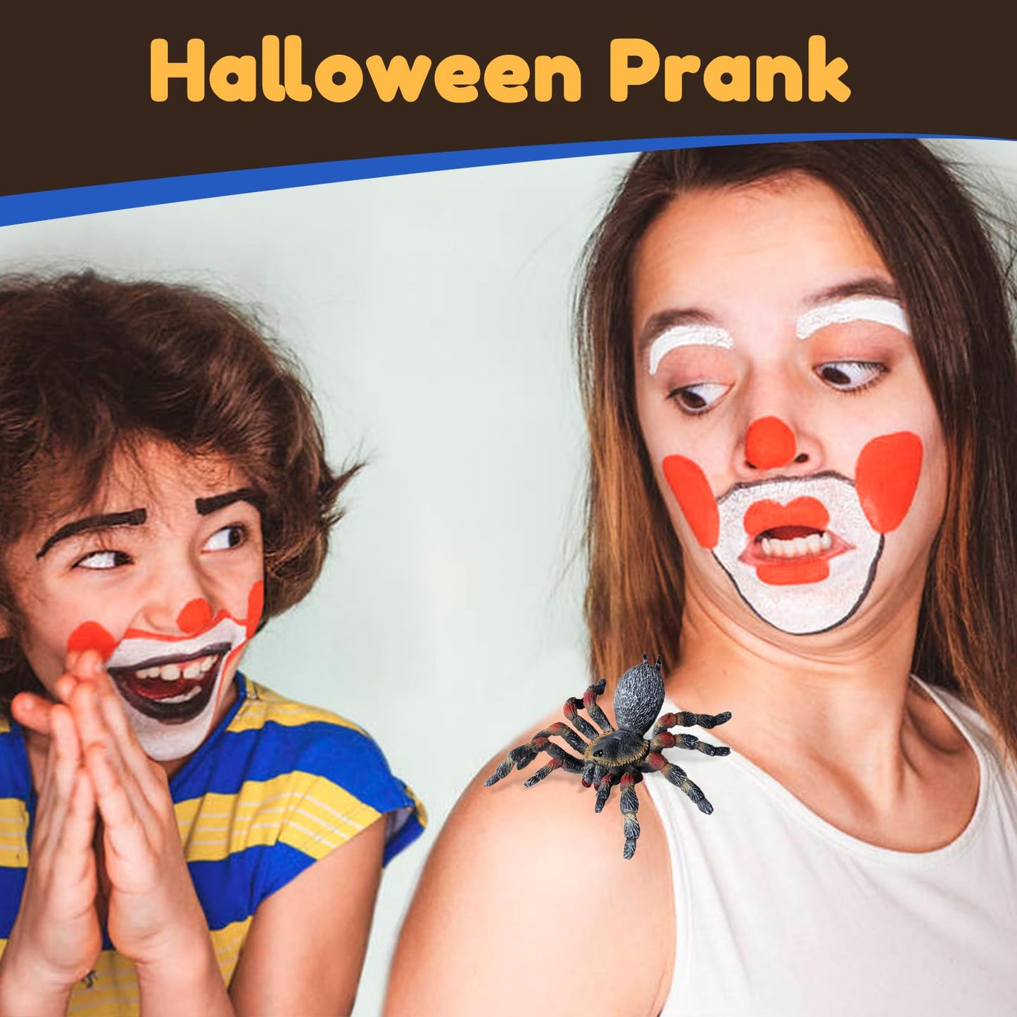 SCAHOW Realistic Fake Spiders 2pc Set Giant Whiteknee Tarantula – Prank Props & Educational Toys