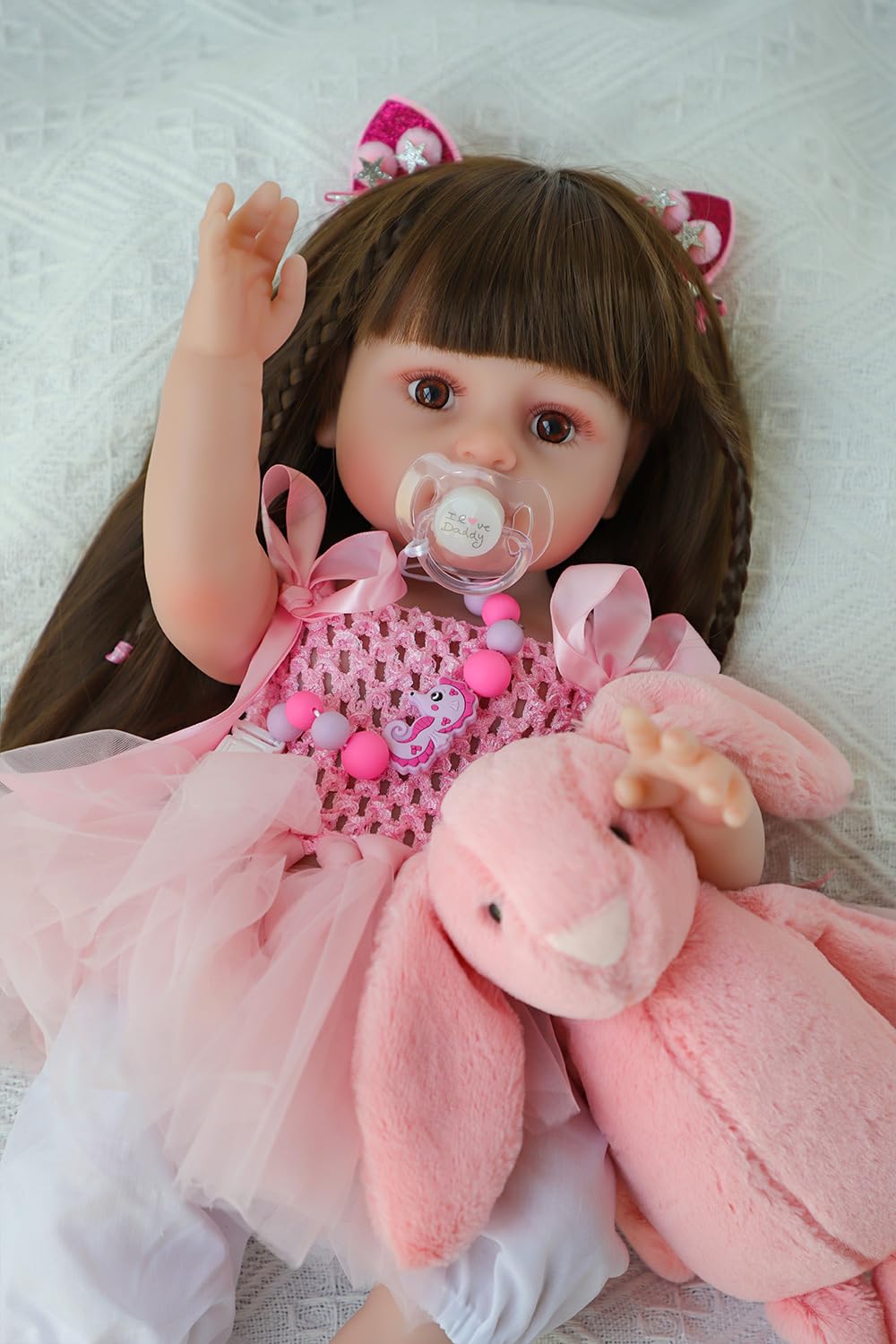 SCOM Lifelike Reborn Doll Girl – 18-Inch Realistic Baby Doll with Gift Set for Ages 3+