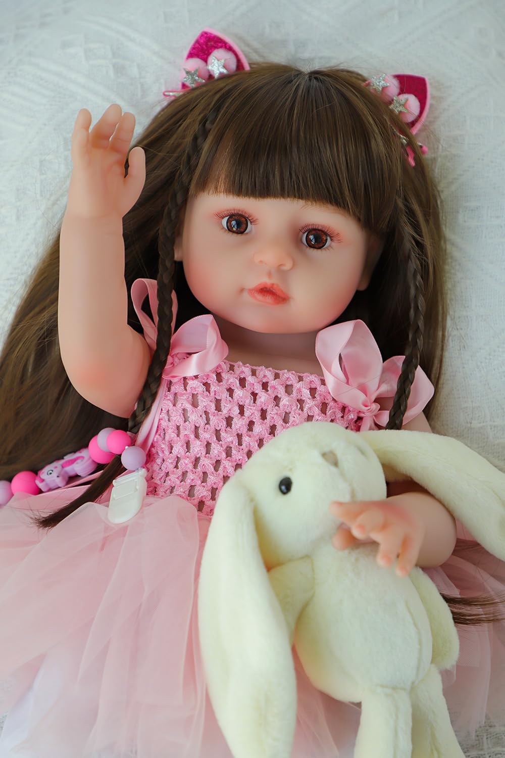 SCOM Lifelike Reborn Doll Girl – 18-Inch Realistic Baby Doll with Gift Set for Ages 3+