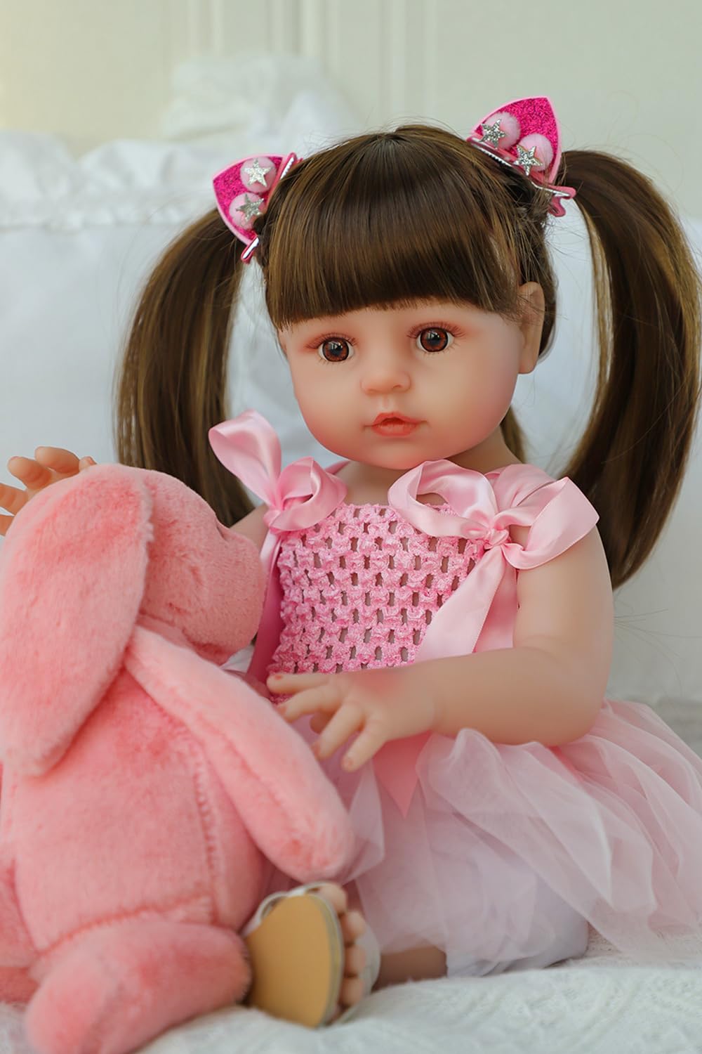 SCOM Lifelike Reborn Doll Girl – 18-Inch Realistic Baby Doll with Gift Set for Ages 3+