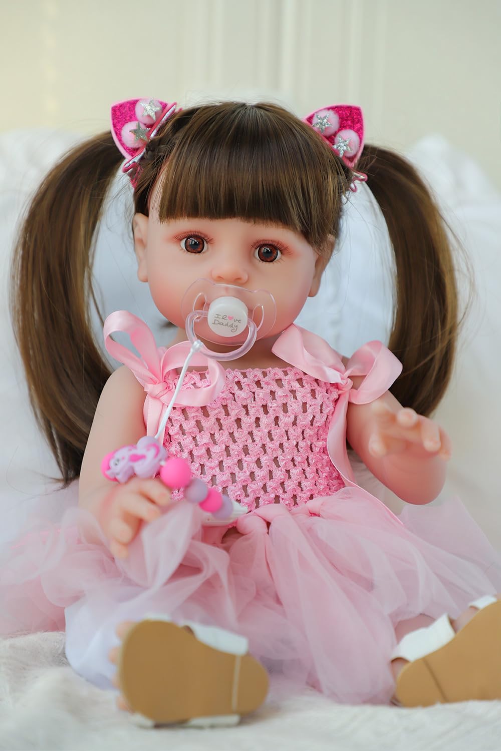 SCOM Lifelike Reborn Doll Girl – 18-Inch Realistic Baby Doll with Gift Set for Ages 3+