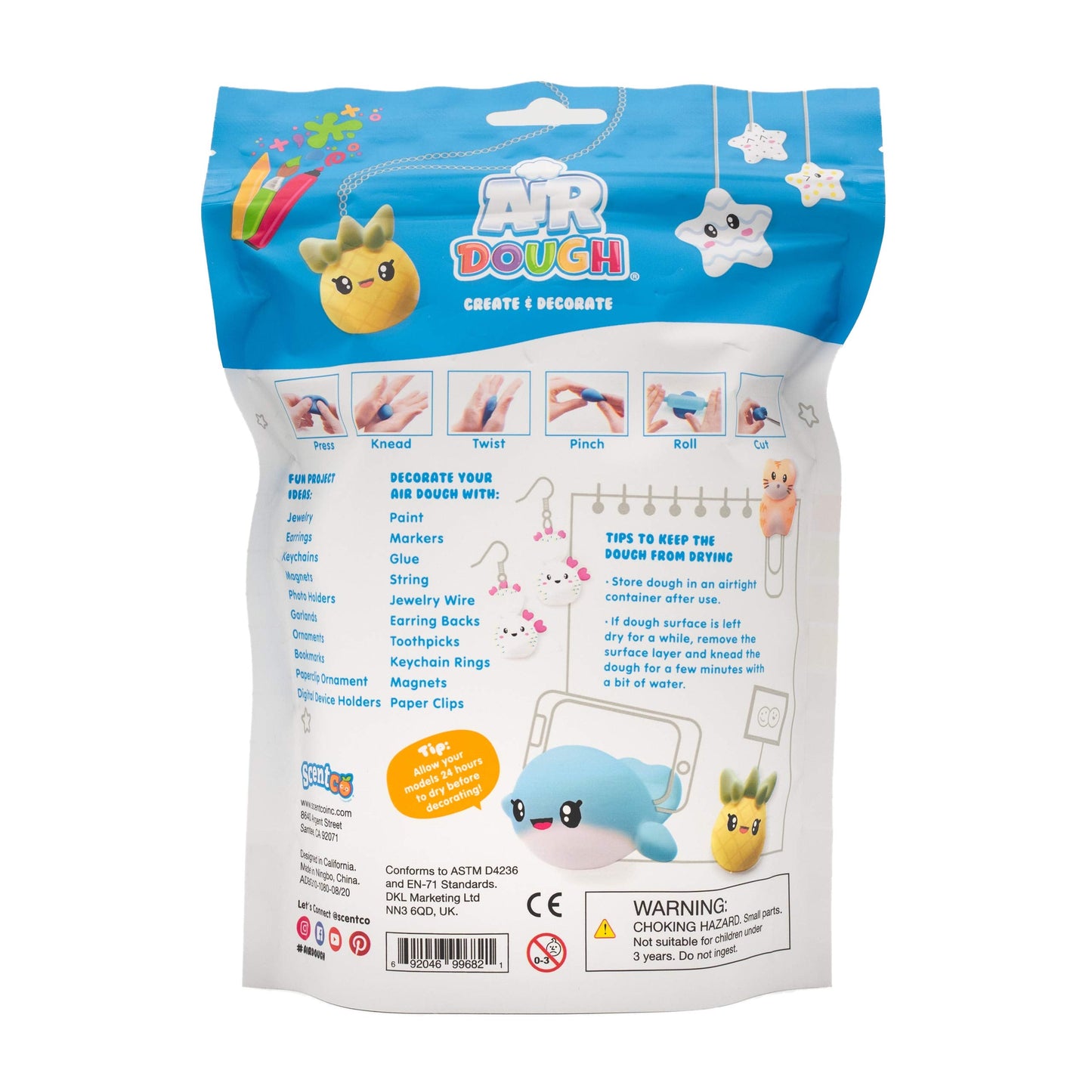 Scentco Air Dough White — Ultra-Light, Air-Dry Non-Toxic Modeling Clay + Tutorials
