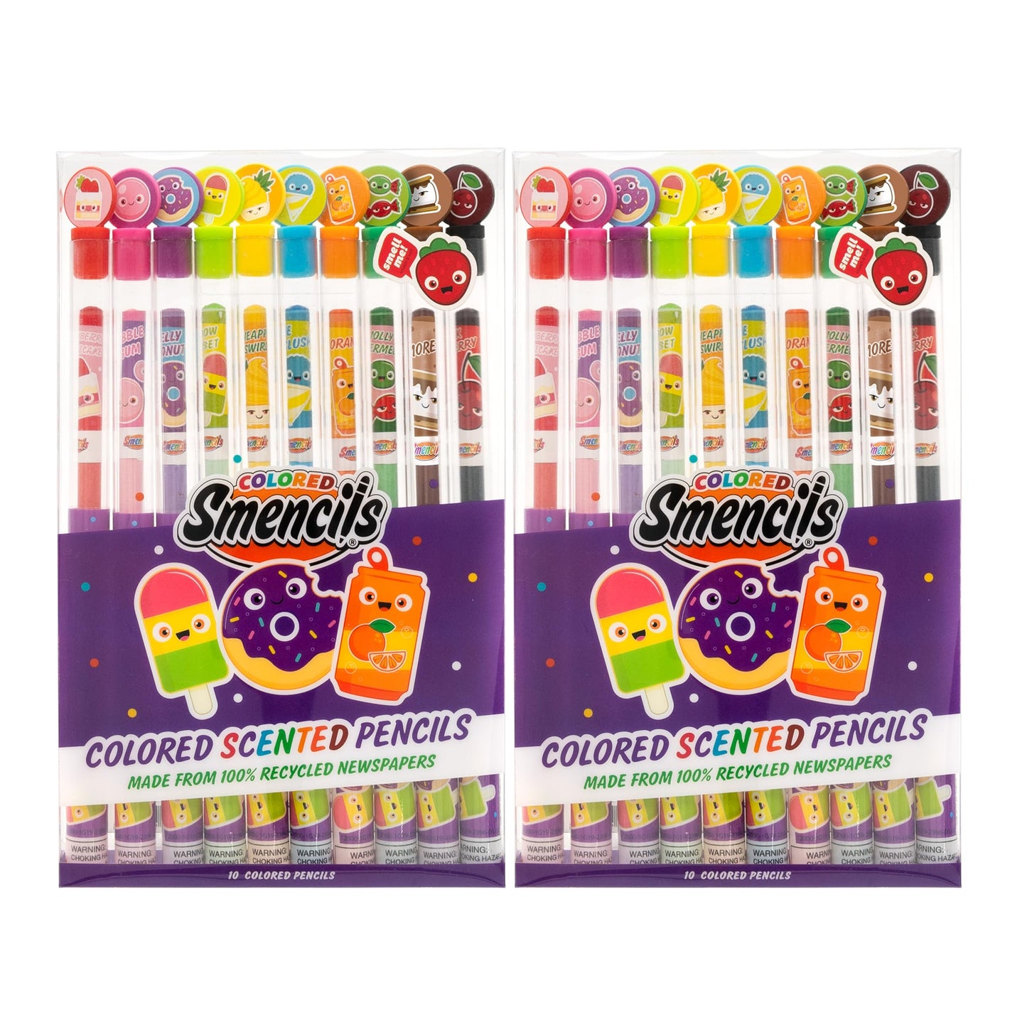 Scentco Colored Smencils (2 Pack) – Gourmet Scented Pencils Made from Recycled Newspapers, 10 Count