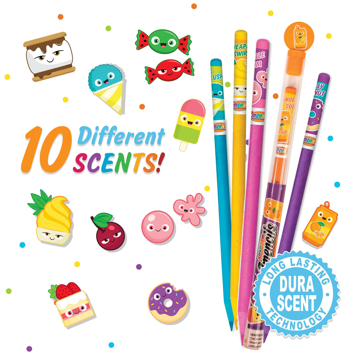 Scentco Colored Smencils – Gourmet Scented Colored Pencils (10 Count) Made from Recycled Newspapers