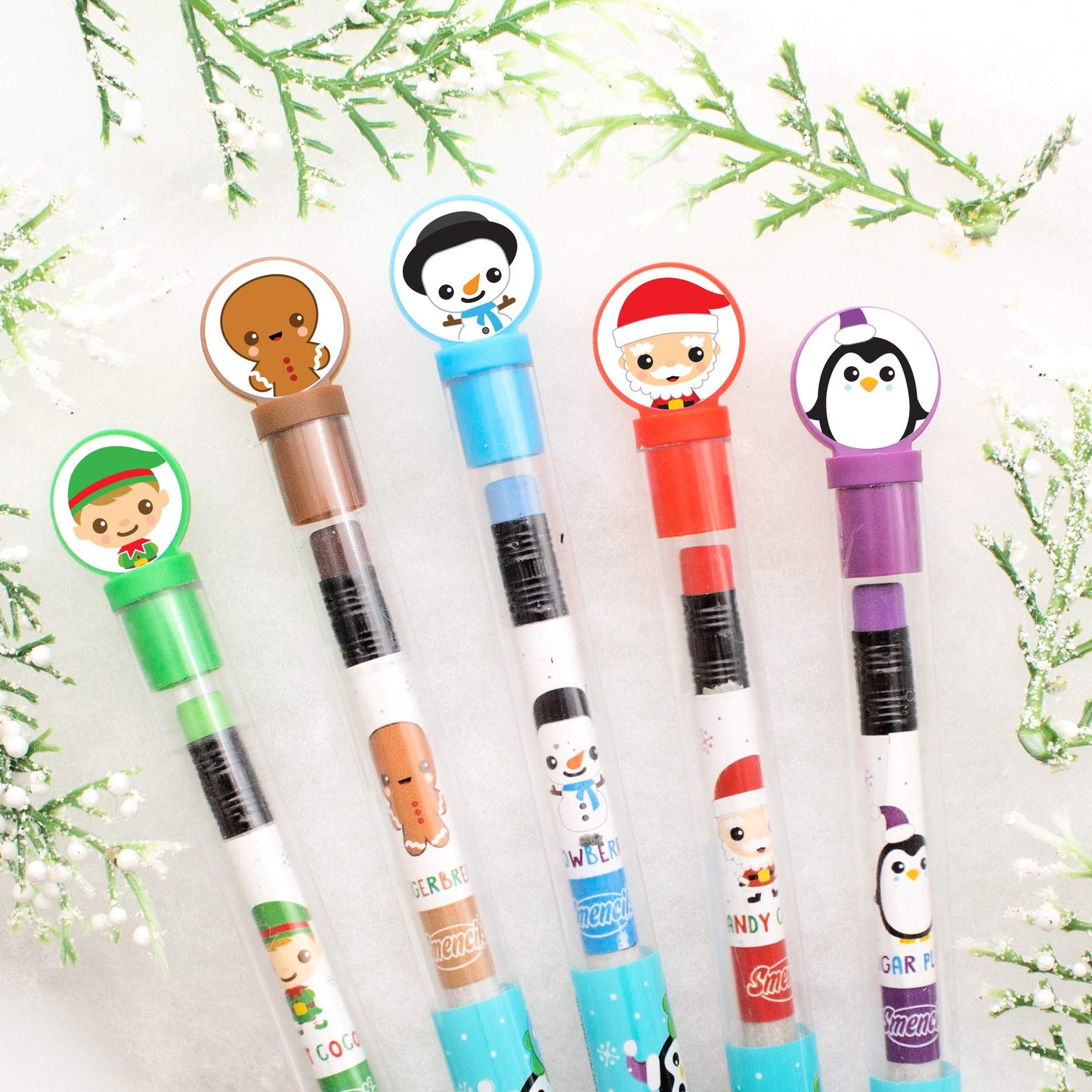Scentco Holiday Smencils Cylinder HB2 – 50 Gourmet Scented Pencils for Kids