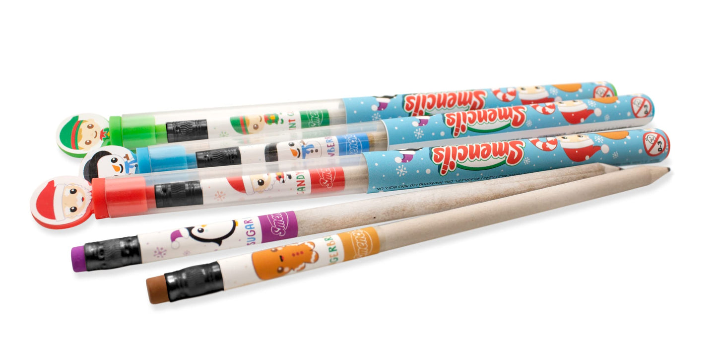 Scentco Holiday Smencils HB2 Pencils – 5-Count Scented Pencils for Stocking Stuffers & Classroom Fun