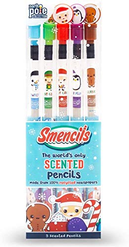 Scentco Holiday Smencils HB2 Pencils – 5-Count Scented Pencils for Stocking Stuffers & Classroom Fun