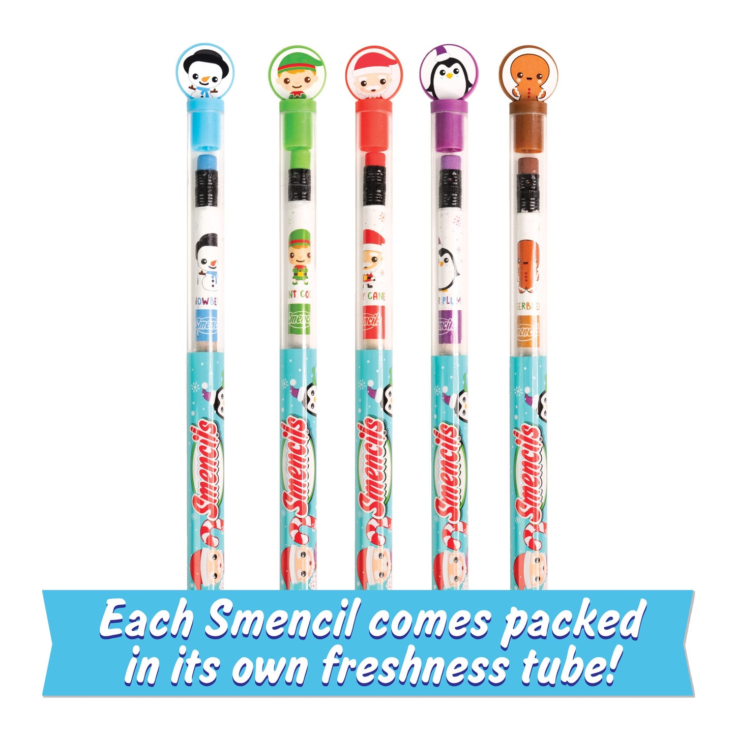 Scentco Holiday Smencils HB2 Pencils – 5-Count Scented Pencils for Stocking Stuffers & Classroom Fun