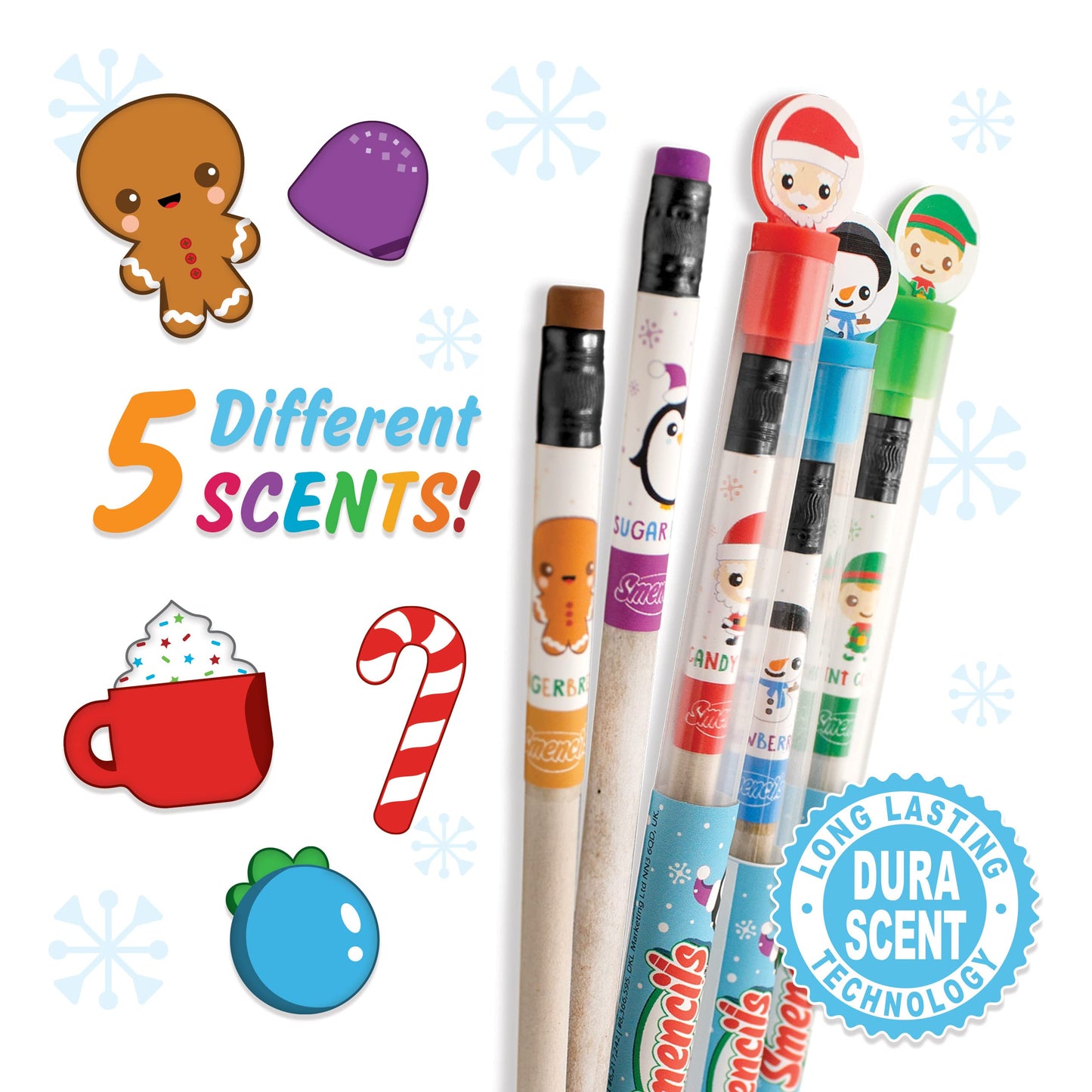 Scentco Holiday Smencils (2 Pack) – HB No.2 Scented Pencils for Kids | Stocking Stuffers & Classroom Rewards