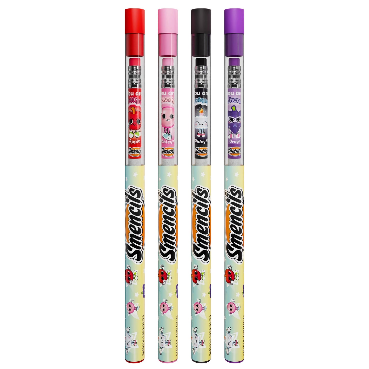 Smencils Sugar Star Scented Pencils – 4 Pack, HB #2, Recycled Newspaper | Scentco