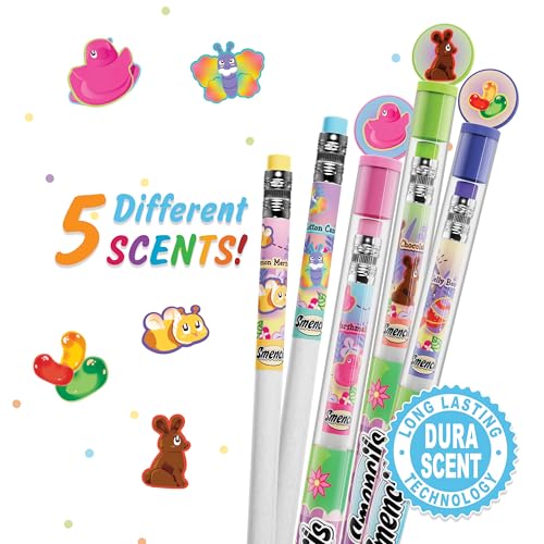 Scentco Spring Smencils - HB2 Scented Pencils, 5 Count | Recycled Newspaper School Supplies