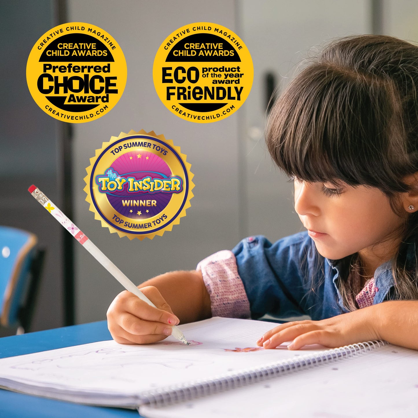 Scentco Spring Smencils - HB2 Scented Pencils, 5 Count | Recycled Newspaper School Supplies