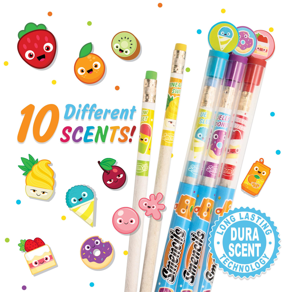 Scentco Smencils - Gourmet Scented Graphite HB #2 Pencils (10 Count, Recycled Newspapers)