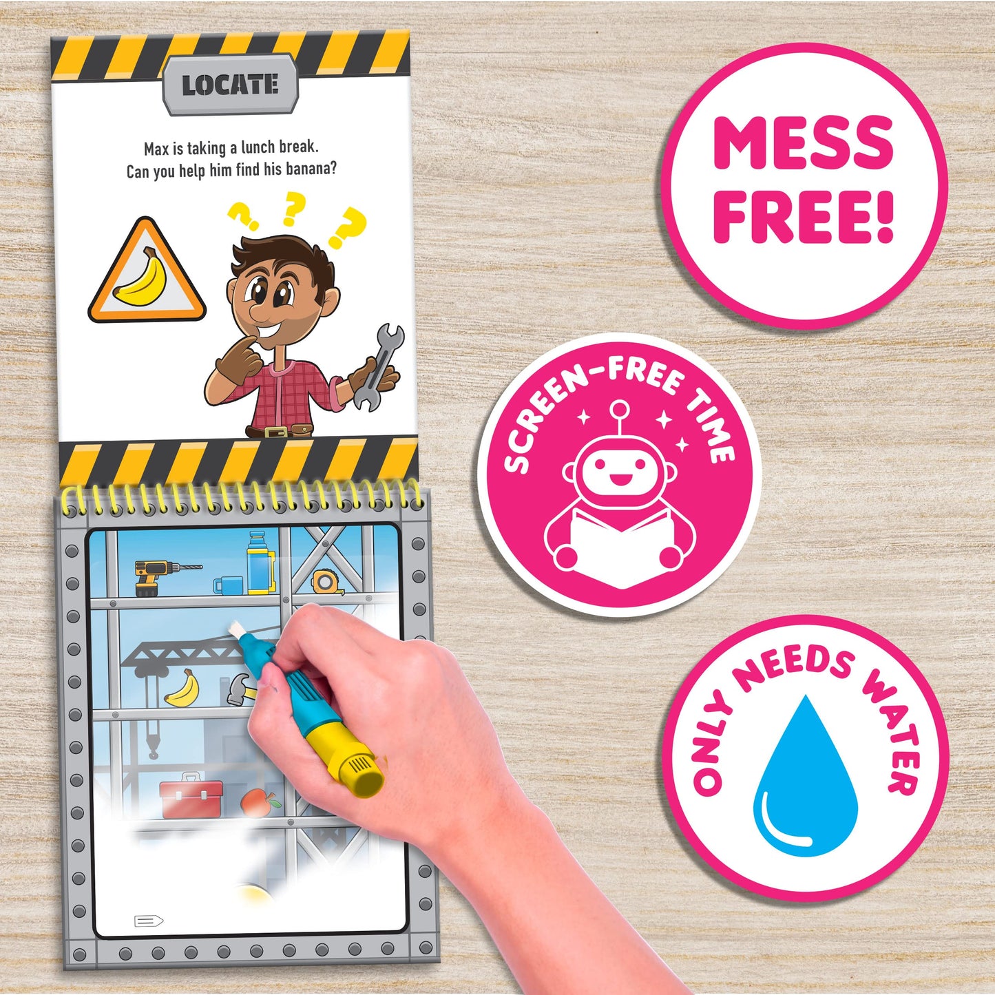 Scentco Water Magic — Patented Gourmet Scented Water Reveal Books (Grape Kingdom & Construction)