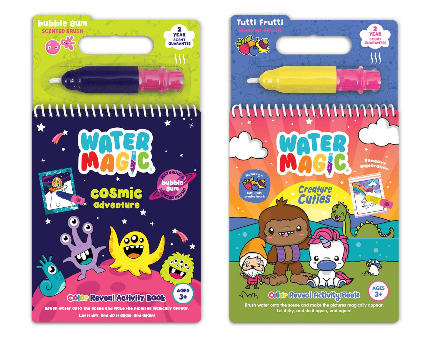 Scentco Water Magic: Patented Gourmet Scented Reusable Water Reveal Activity Books - Cosmic Adventure & Creatures