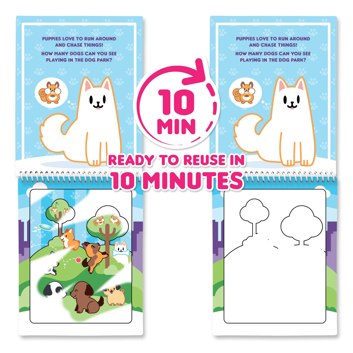 Water Magic by Scentco — Reusable Water Reveal Books (Unicorn & Pet Paradise)