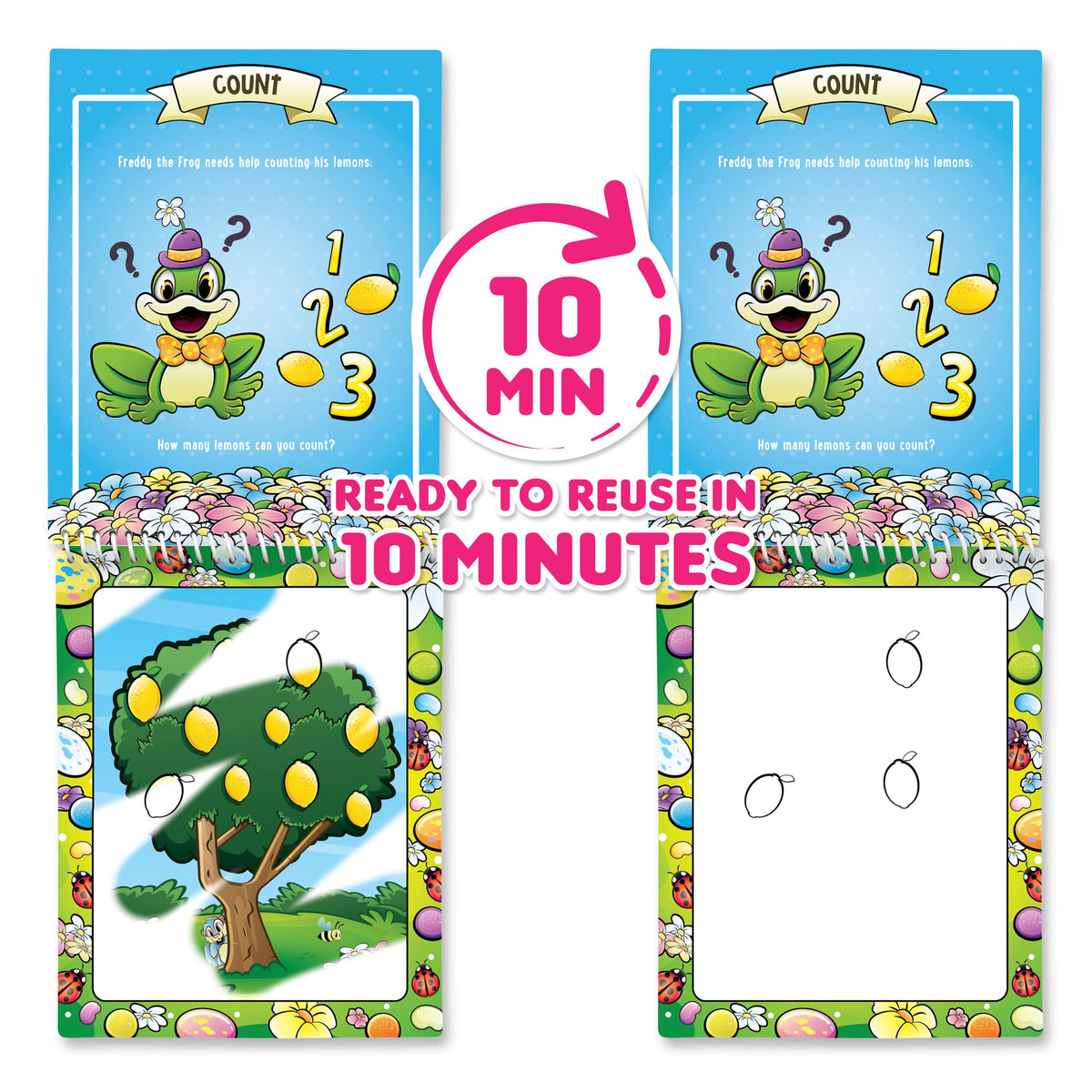 Scentco Water Magic: Scented Reusable Water Reveal Activity Books – No Mess, All Fun (Strawberry Picnic & Farm Friends)