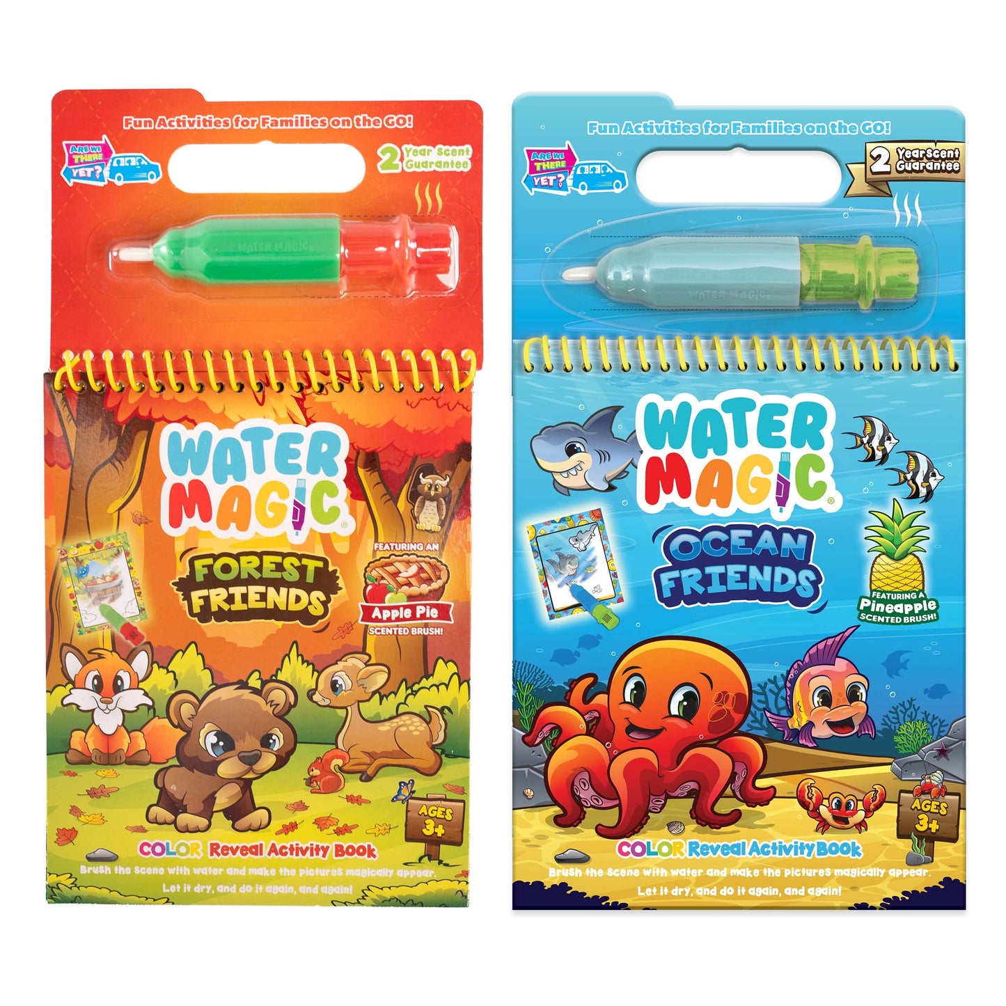 Scentco Water Magic: Patented Gourmet Scented Water Reveal Activity Books – Forest Friends & Ocean Friends