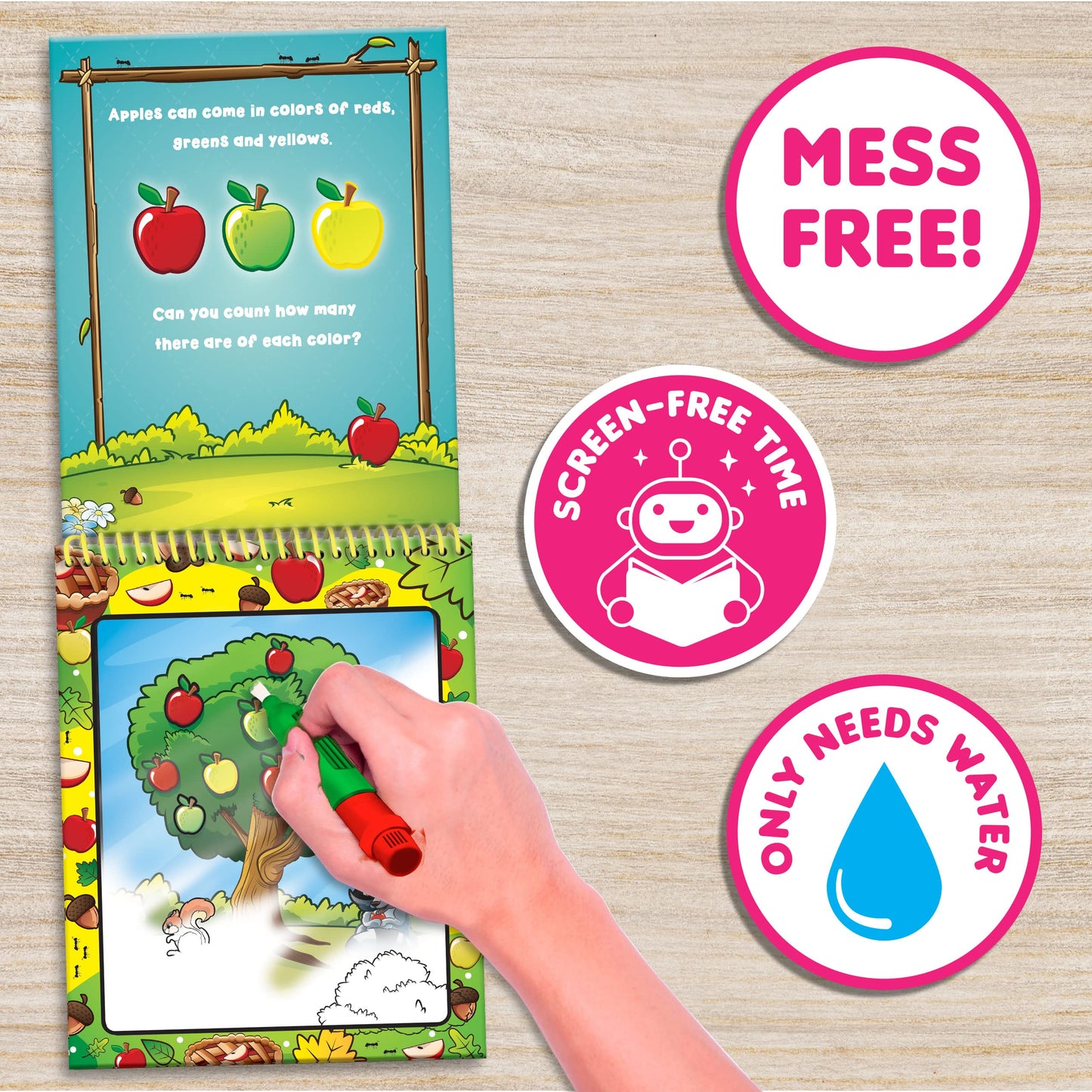 Scentco Water Magic: Patented Gourmet Scented Water Reveal Activity Books – Forest Friends & Ocean Friends